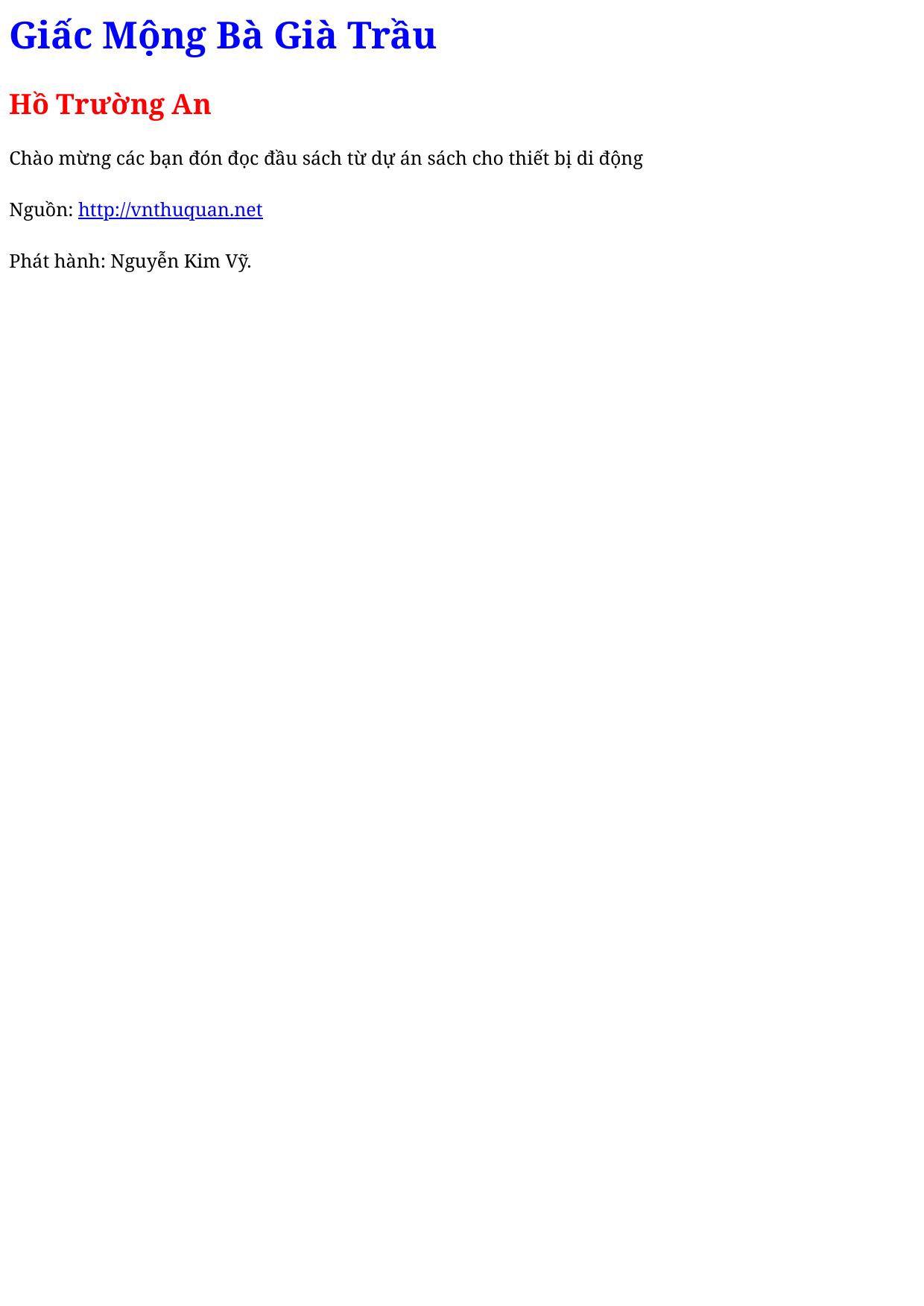 Giấc Mộng Bà Già Trầu