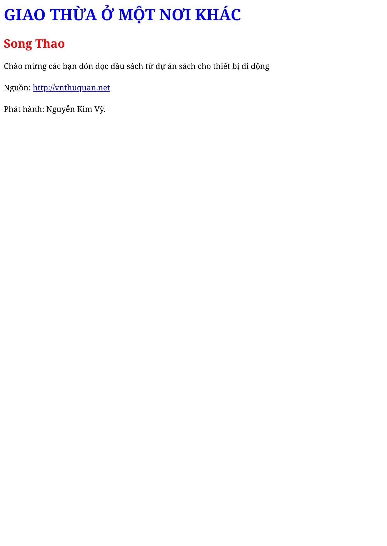 GIAO THỪA Ở MỘT NƠI KHÁC