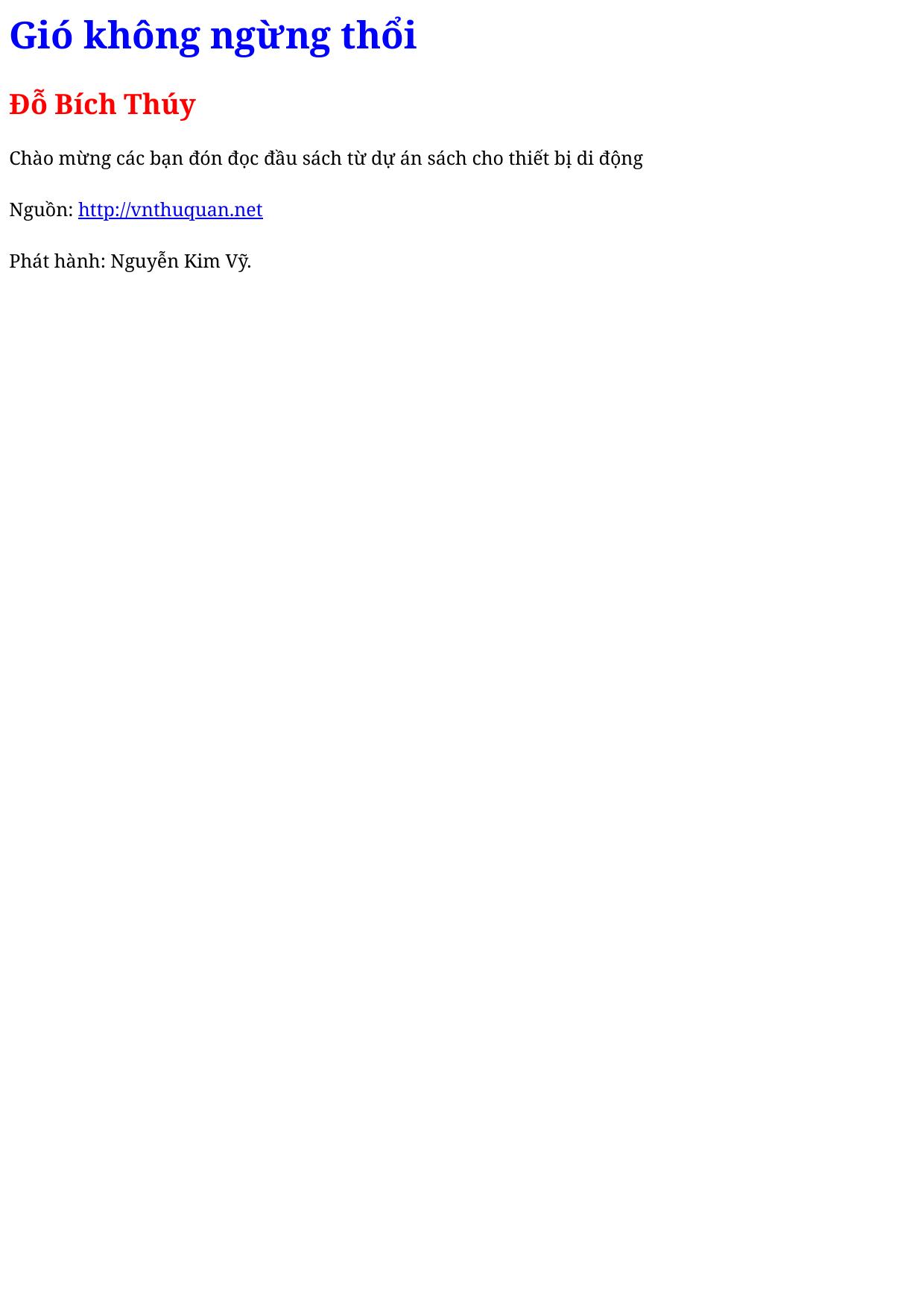 Gió không ngừng thổi