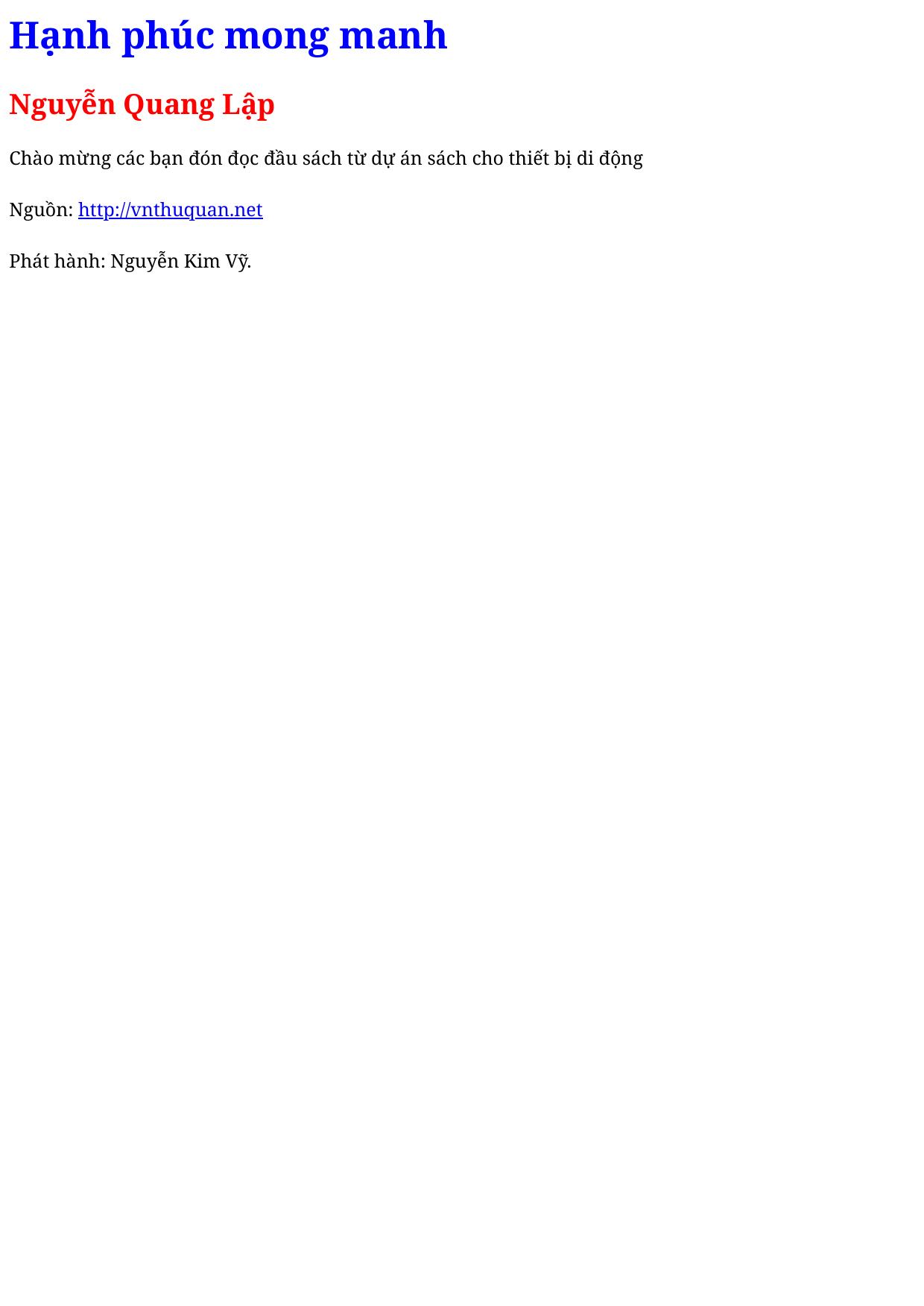 Hạnh phúc mong manh