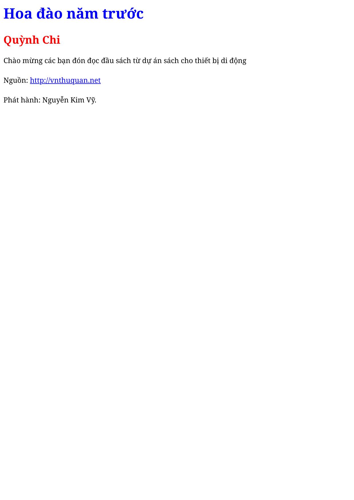 Hoa đào năm trước