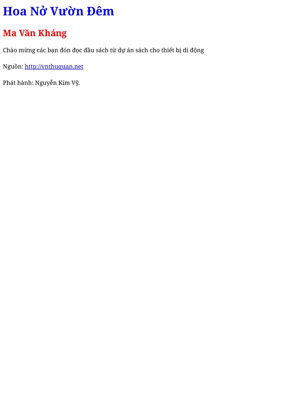 Hoa Nở Vườn Đêm