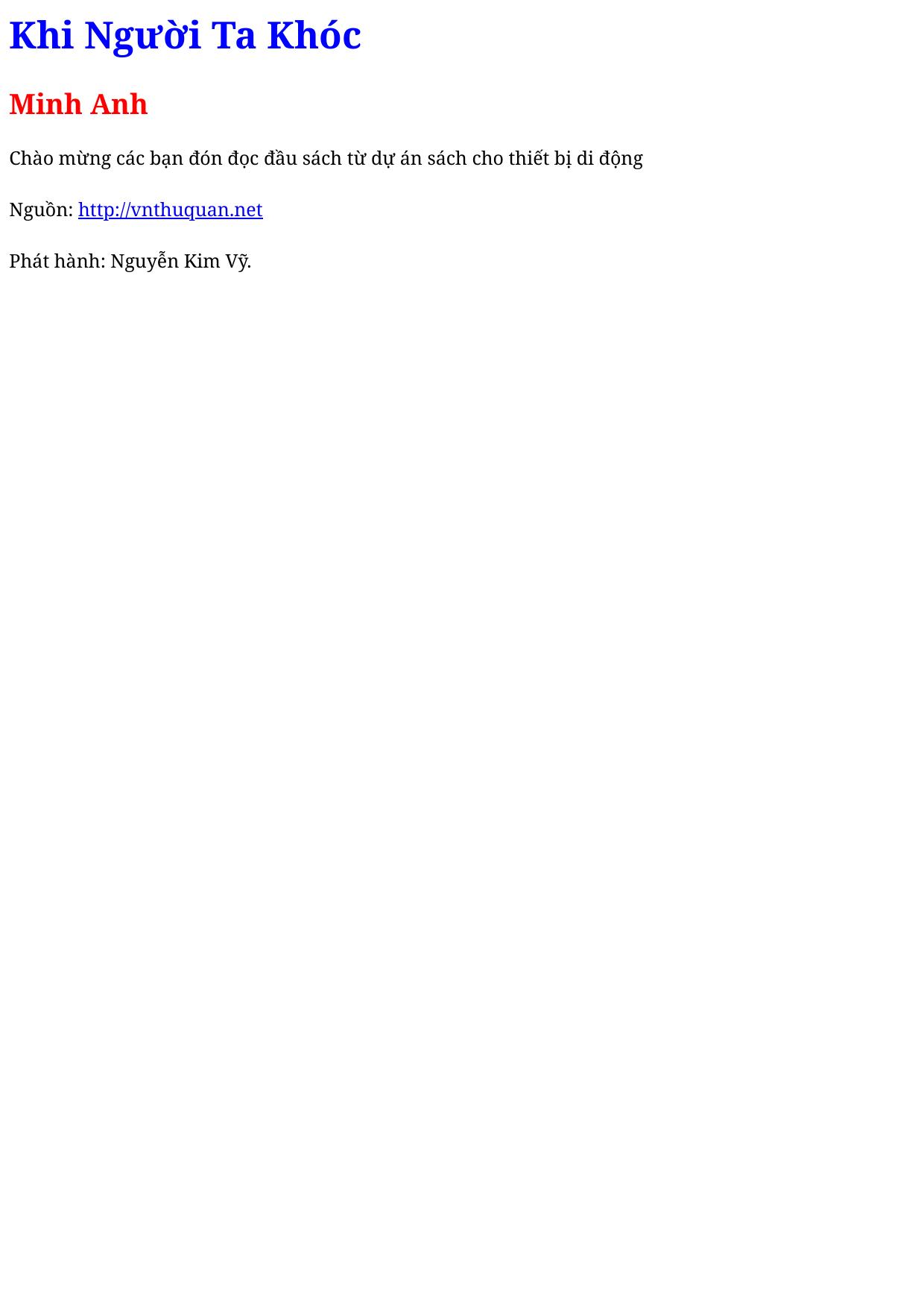 Khi Người Ta Khóc