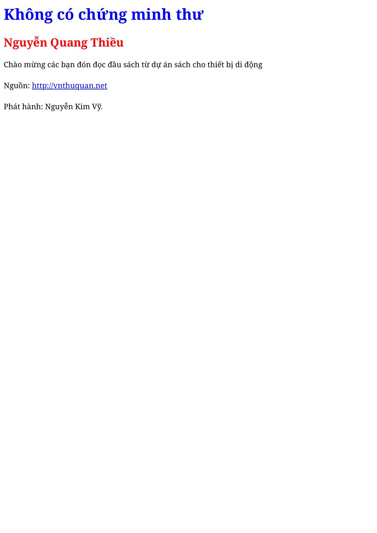 Không có chứng minh thư