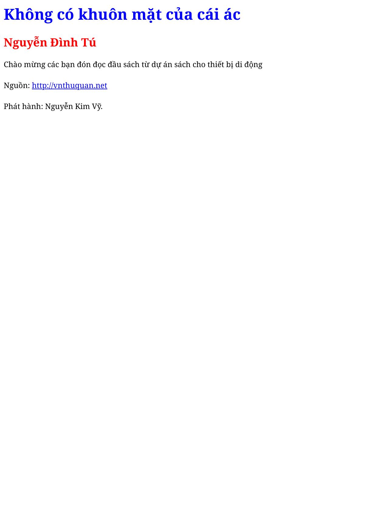 Không có khuôn mặt của cái ác