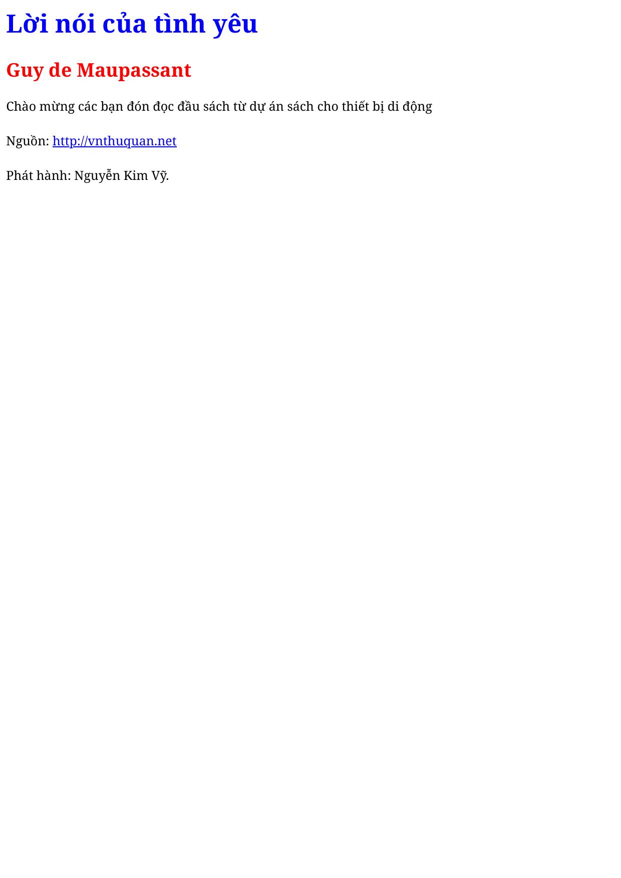 Lời nói của tình yêu