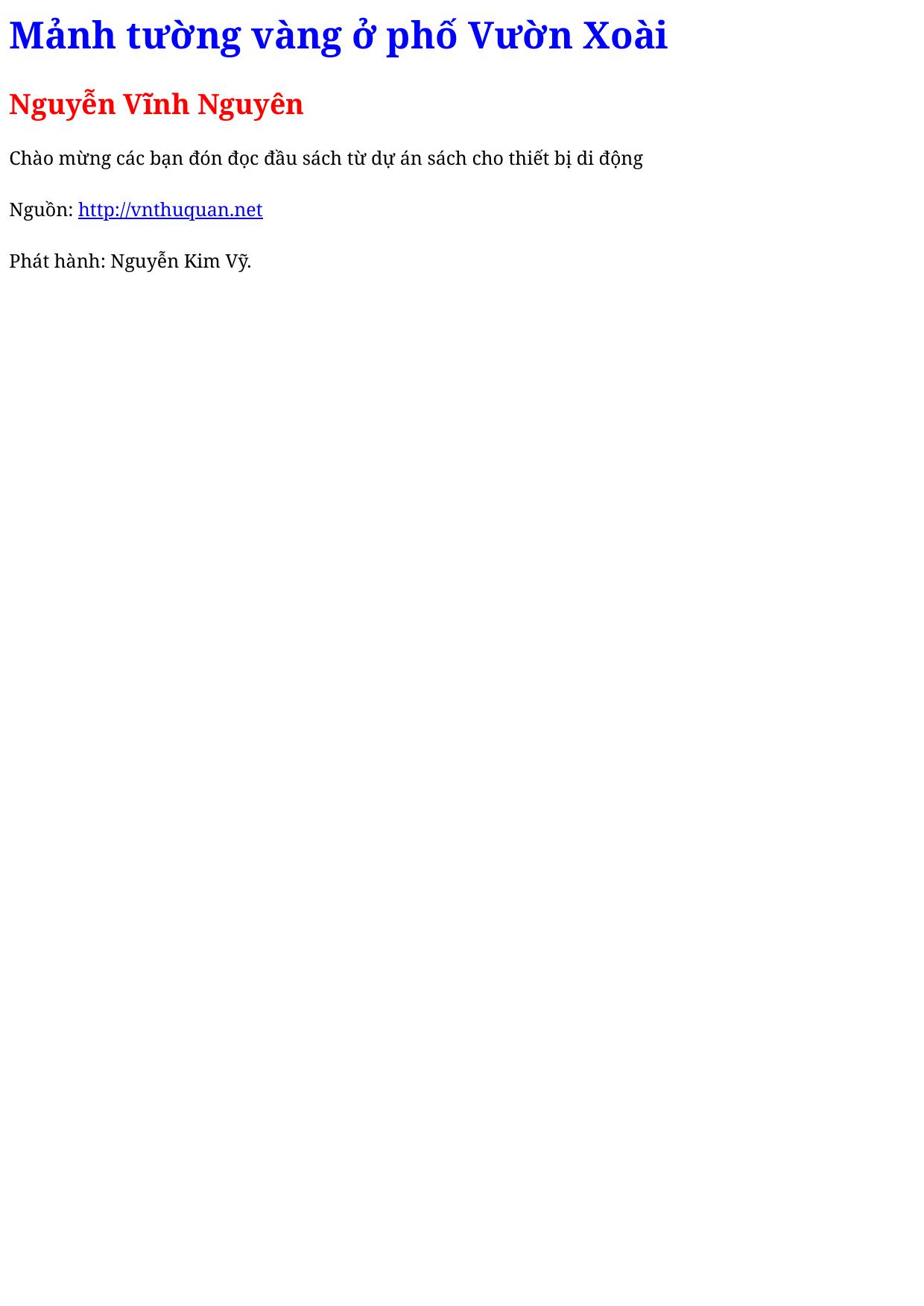 Mảnh tường vàng ở phố Vườn Xoài