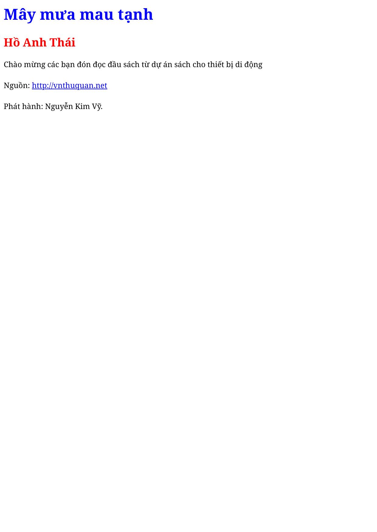 Mây mưa mau tạnh