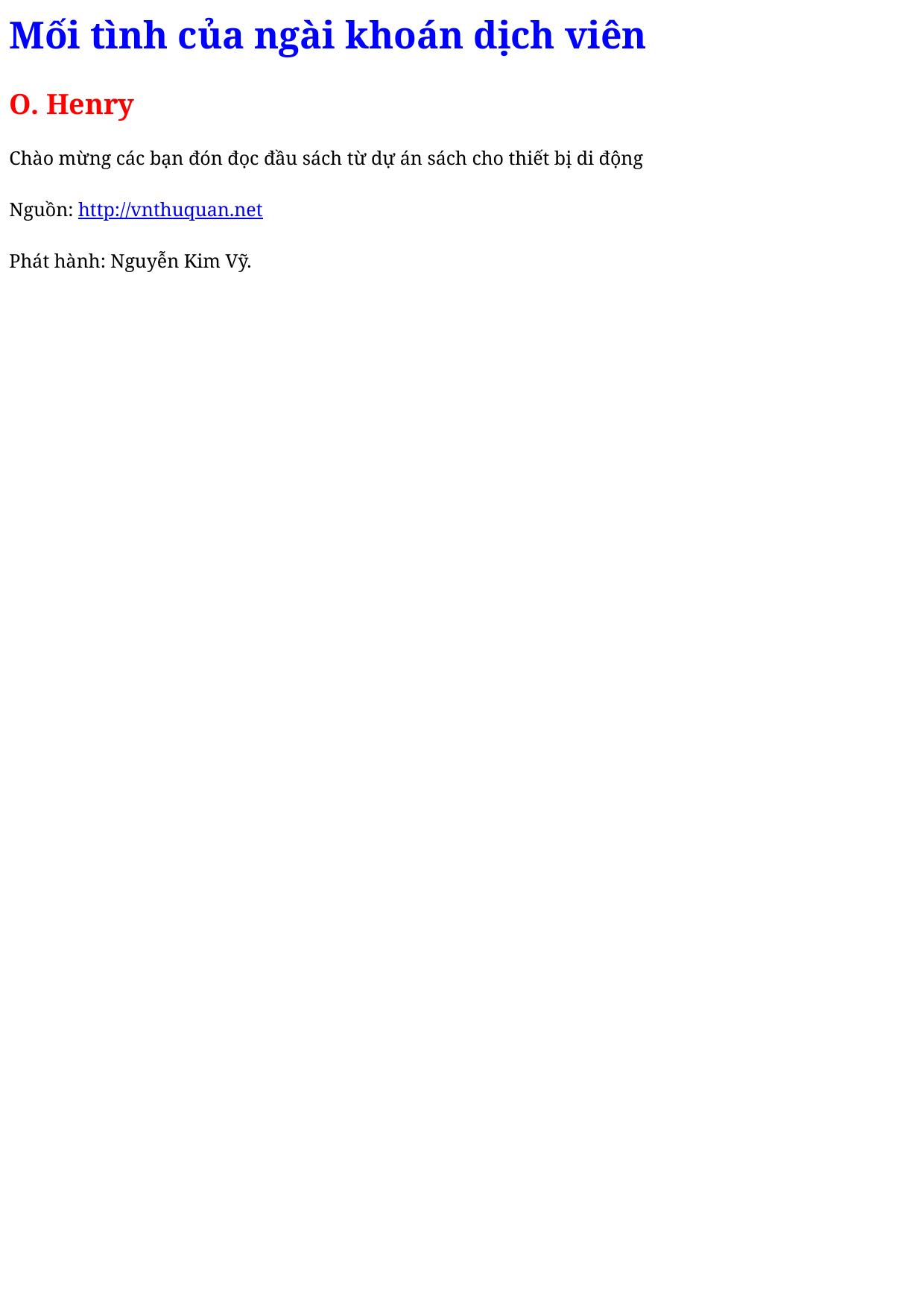 Mối tình của ngài khoán dịch viên