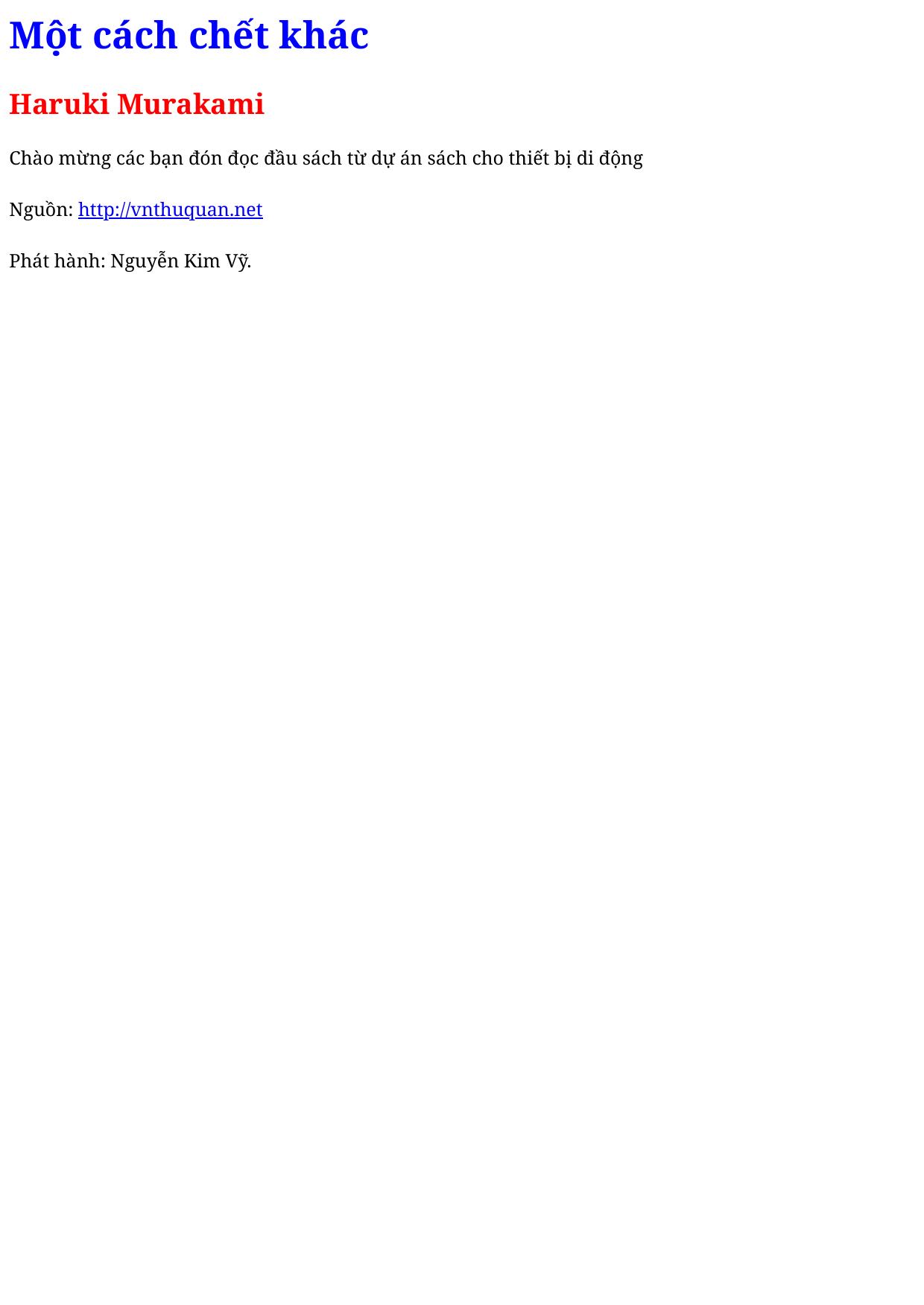 Một cách chết khác