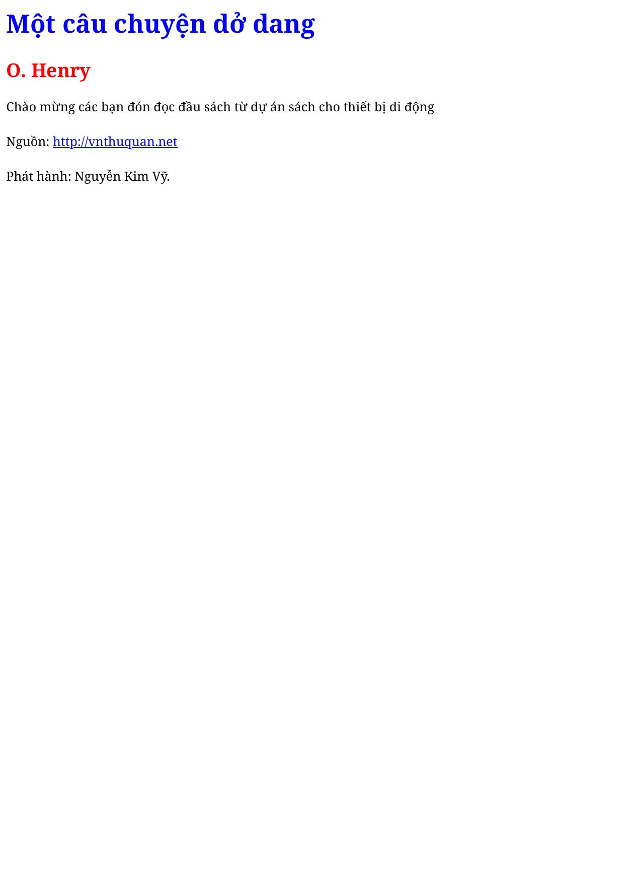 Một câu chuyện dở dang