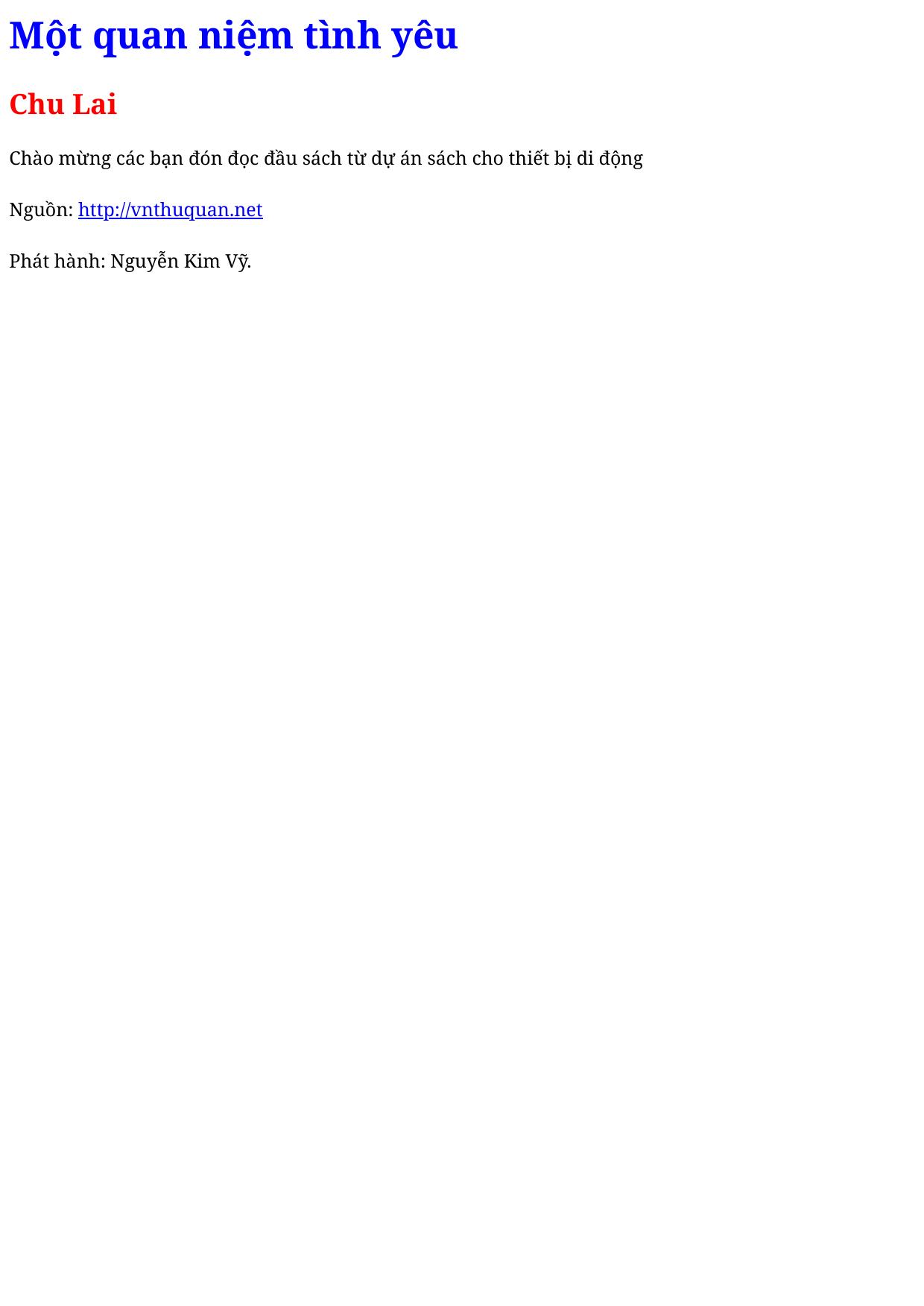 Một quan niệm tình yêu