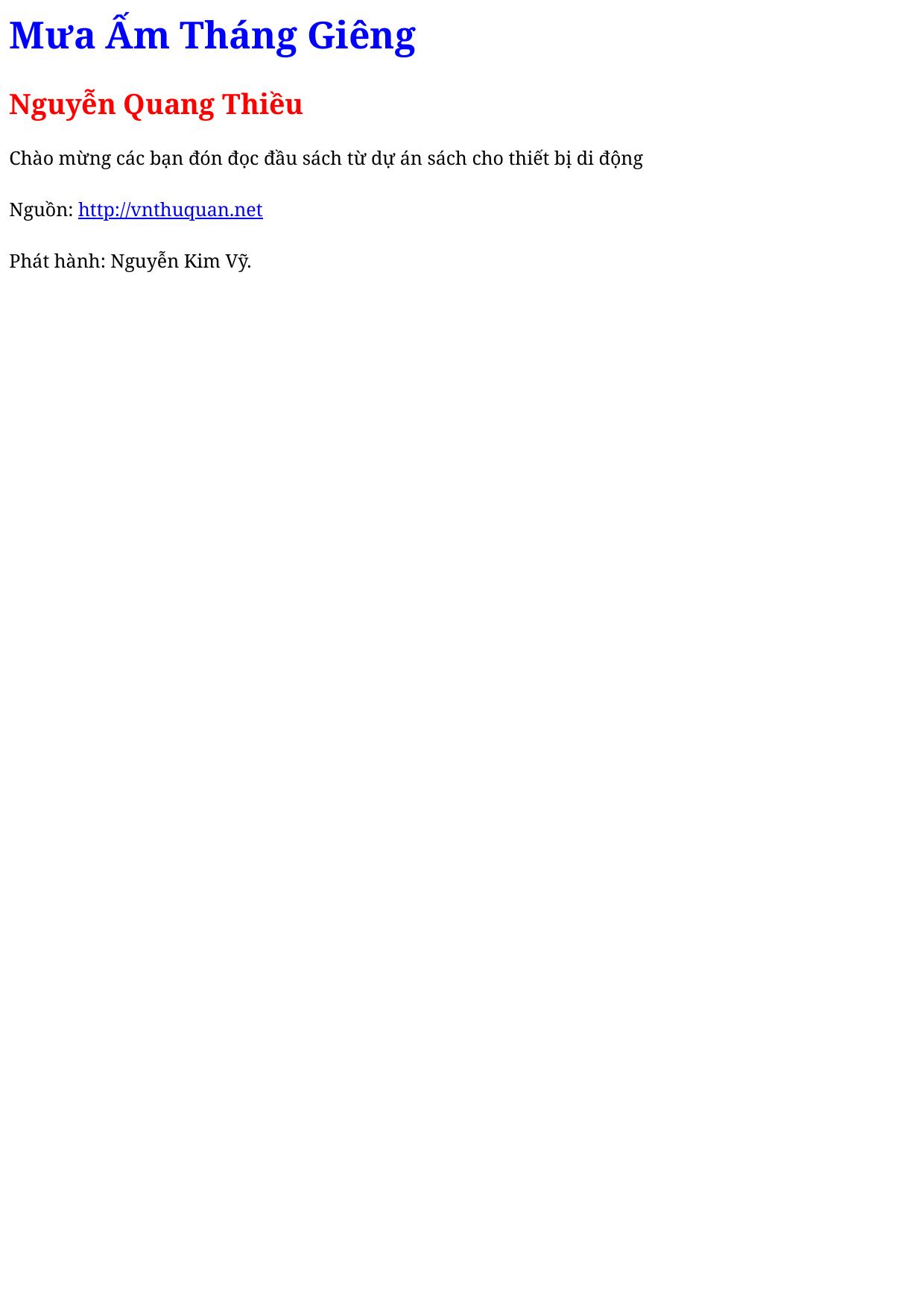 Mưa Ấm Tháng Giêng