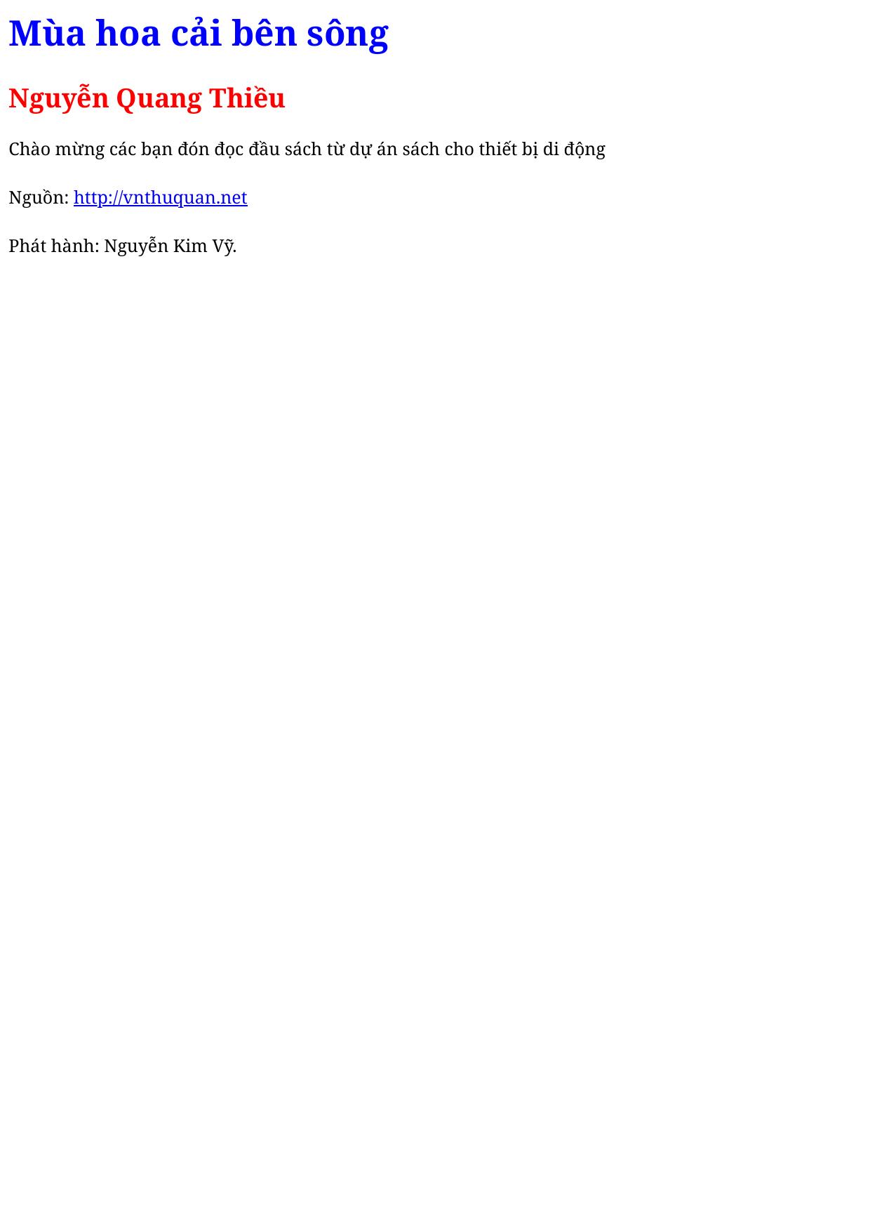 Mùa hoa cải bên sông