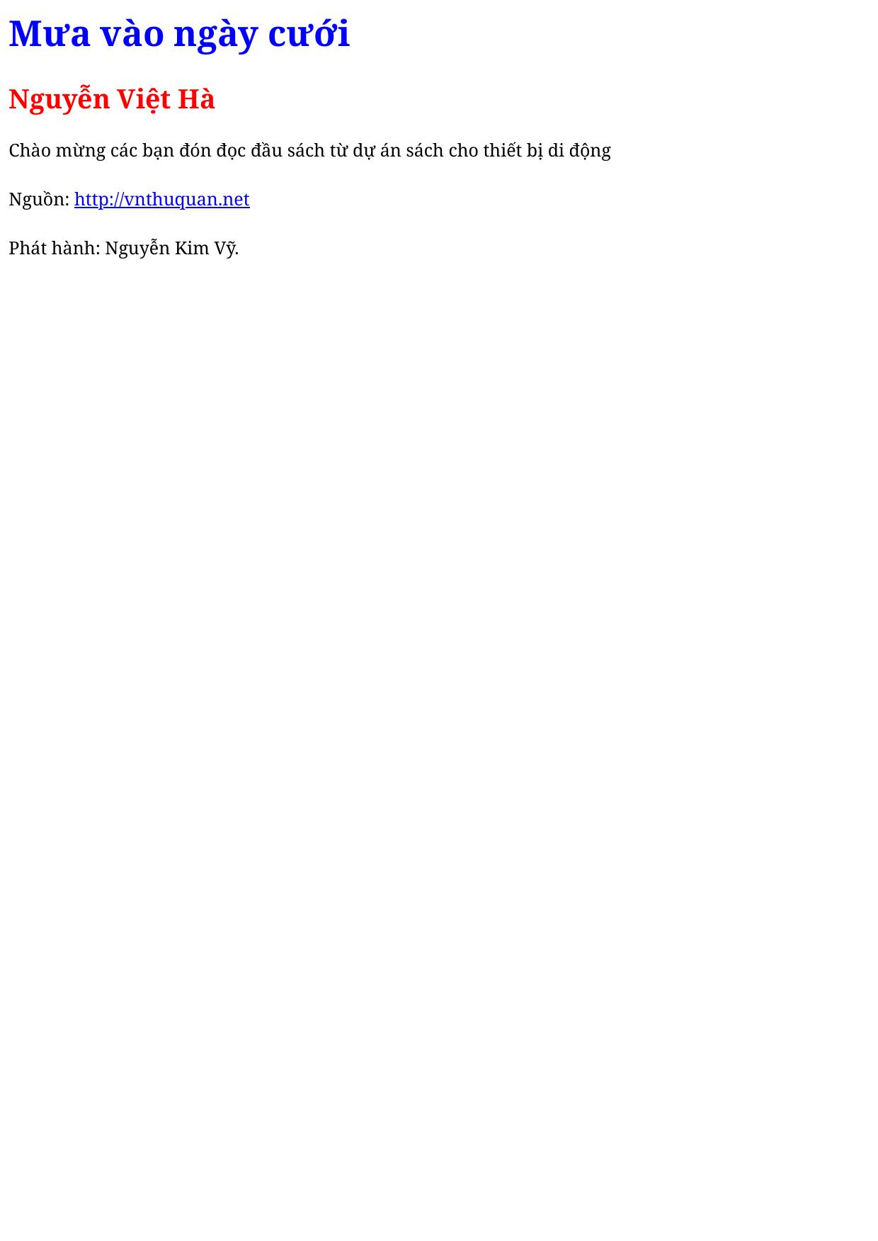 Mưa vào ngày cưới