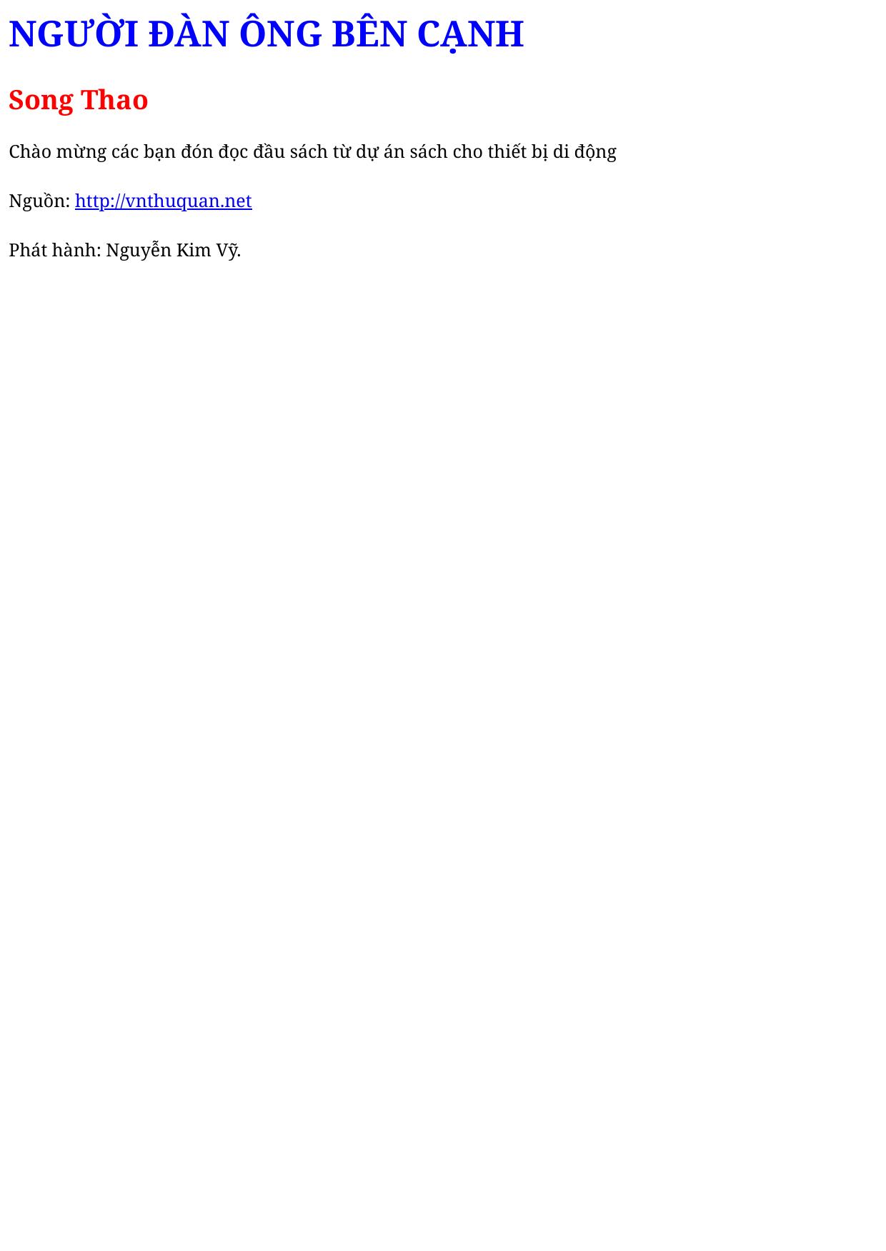 NGƯỜI ĐÀN ÔNG BÊN CẠNH