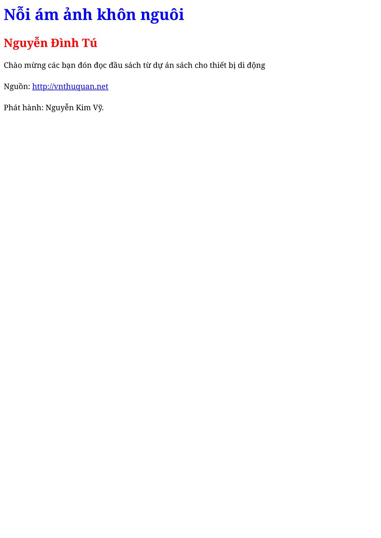 Nỗi ám ảnh khôn nguôi