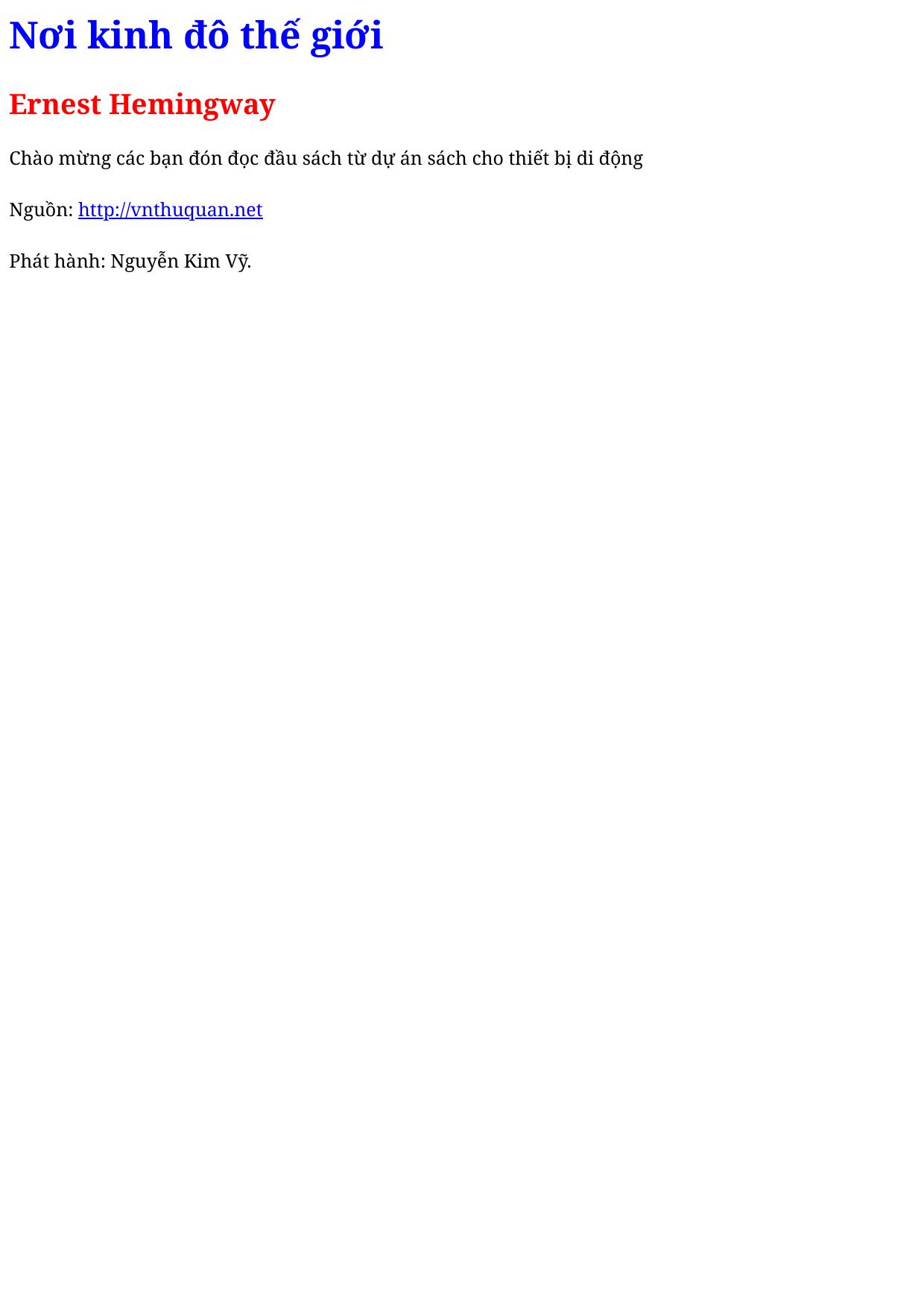 Nơi kinh đô thế giới