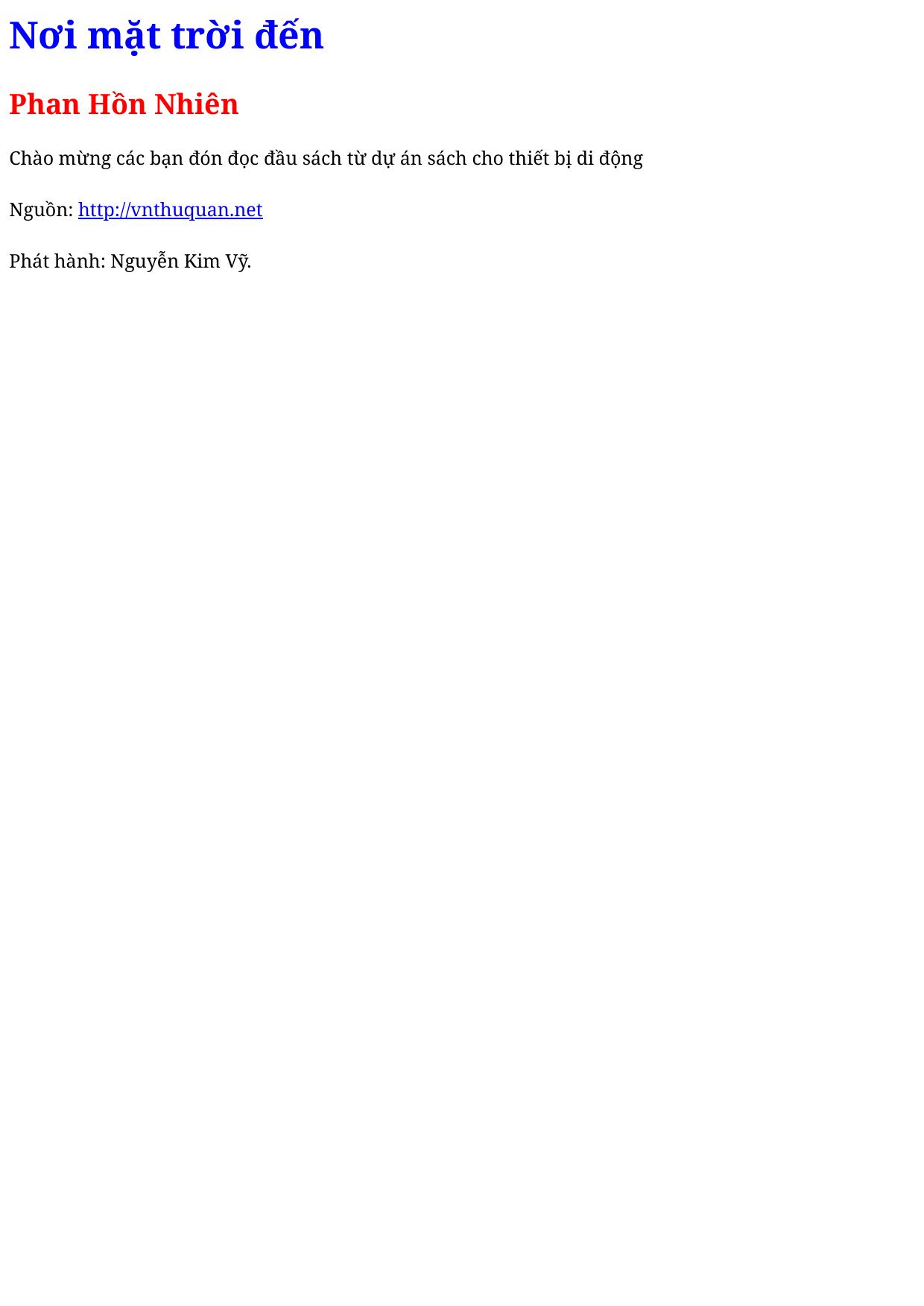 Nơi mặt trời đến