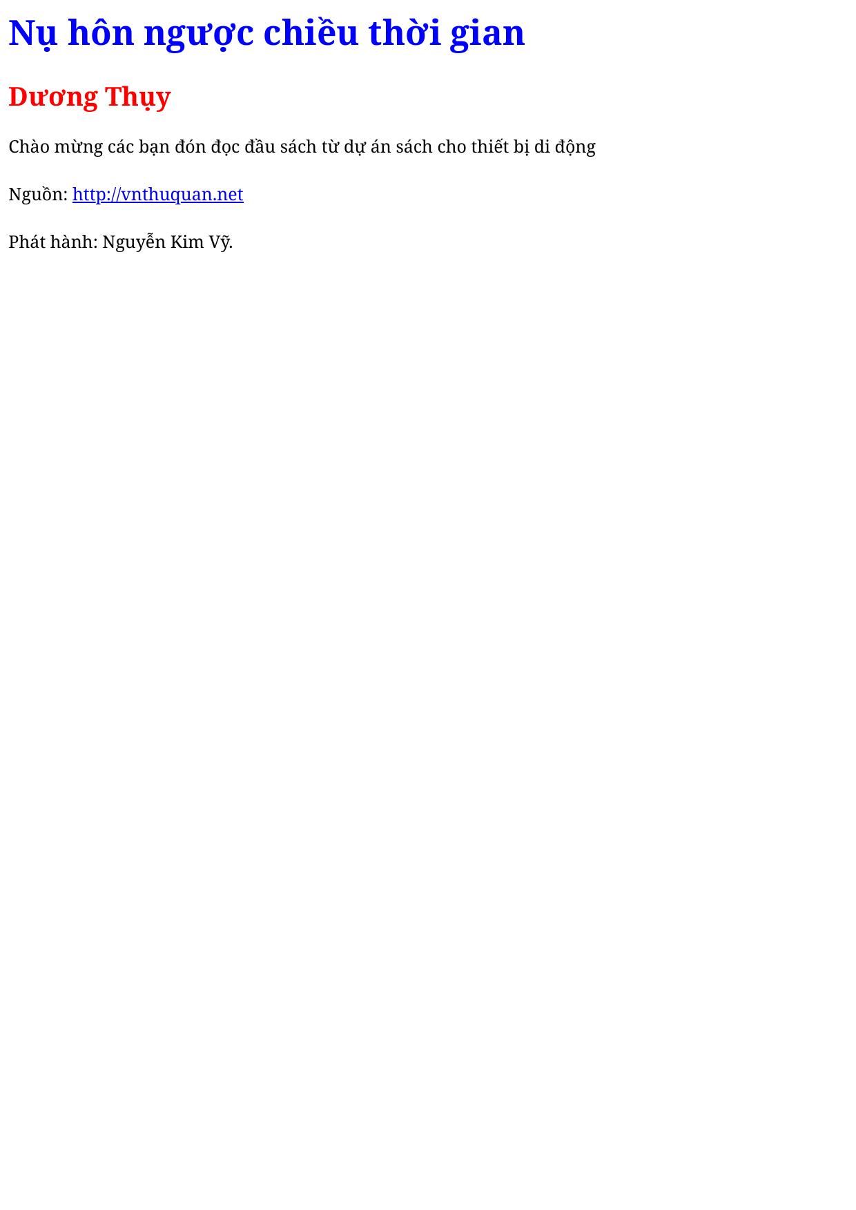 Nụ hôn ngược chiều thời gian