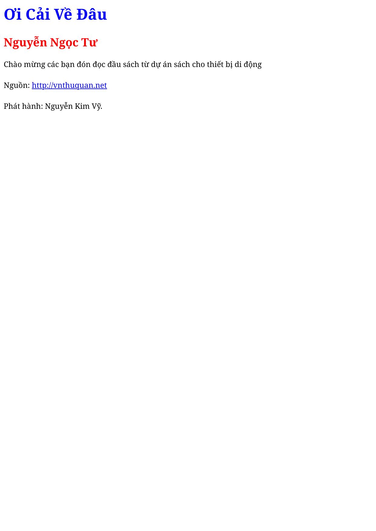 Ơi Cải Về Đâu