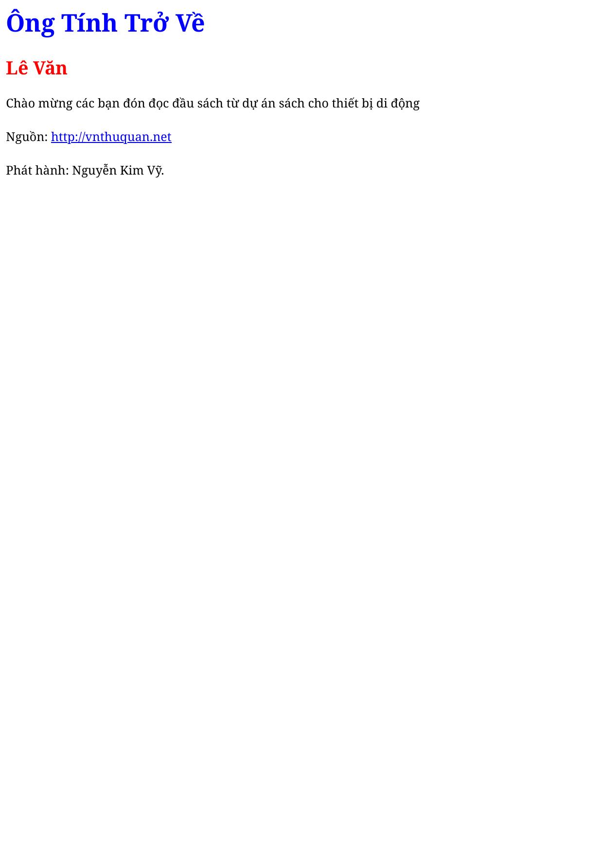 Ông Tính Trở Về