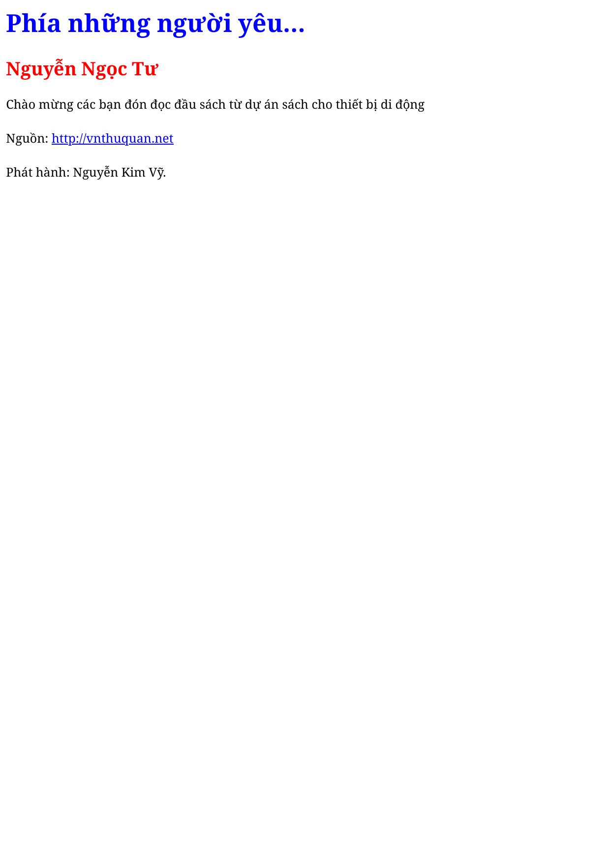 Phía những người yêu…