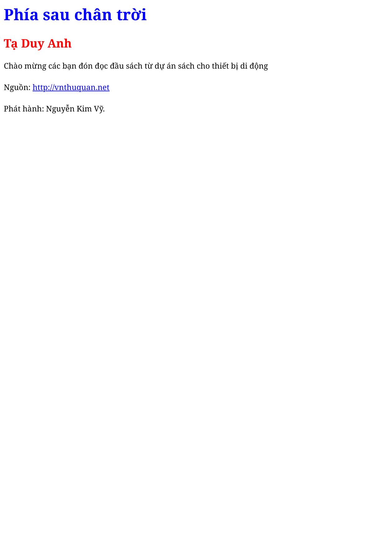 Phía sau chân trời