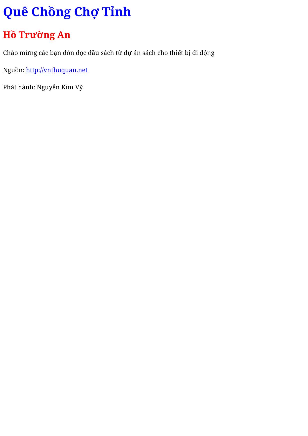 Quê Chồng Chợ Tỉnh