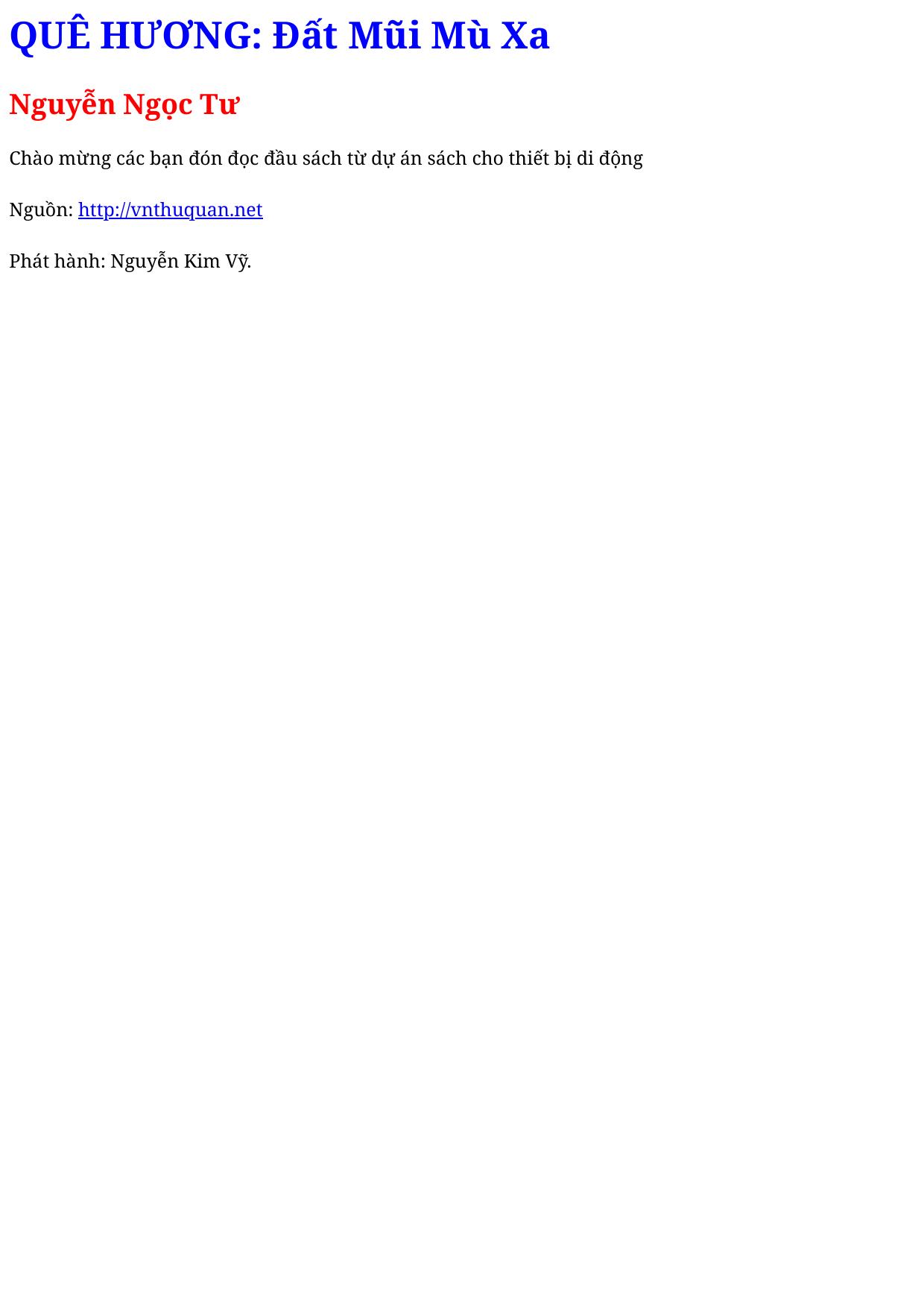 QUÊ HƯƠNG: Đất Mũi Mù Xa