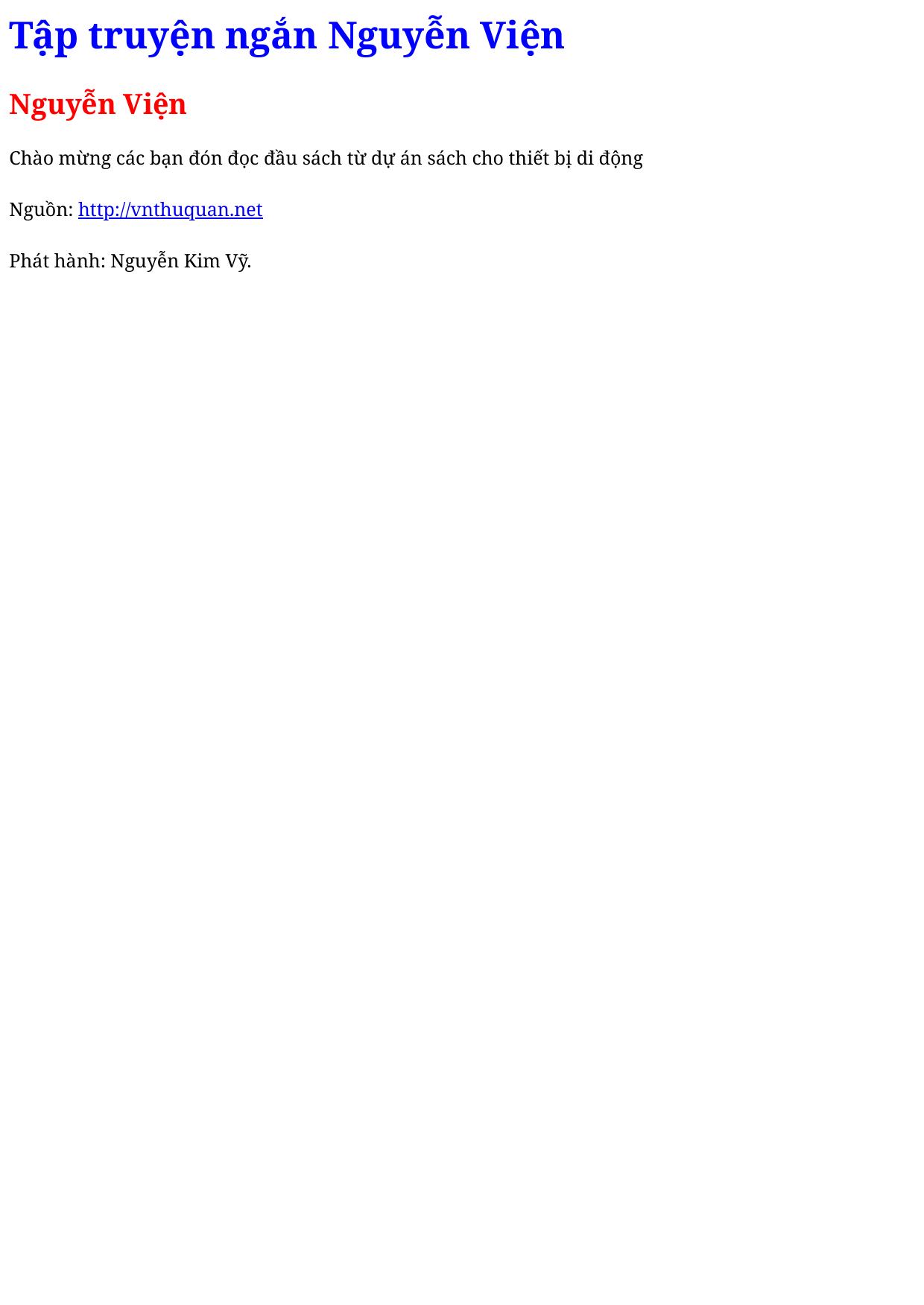 Tập truyện ngắn Nguyễn Viện