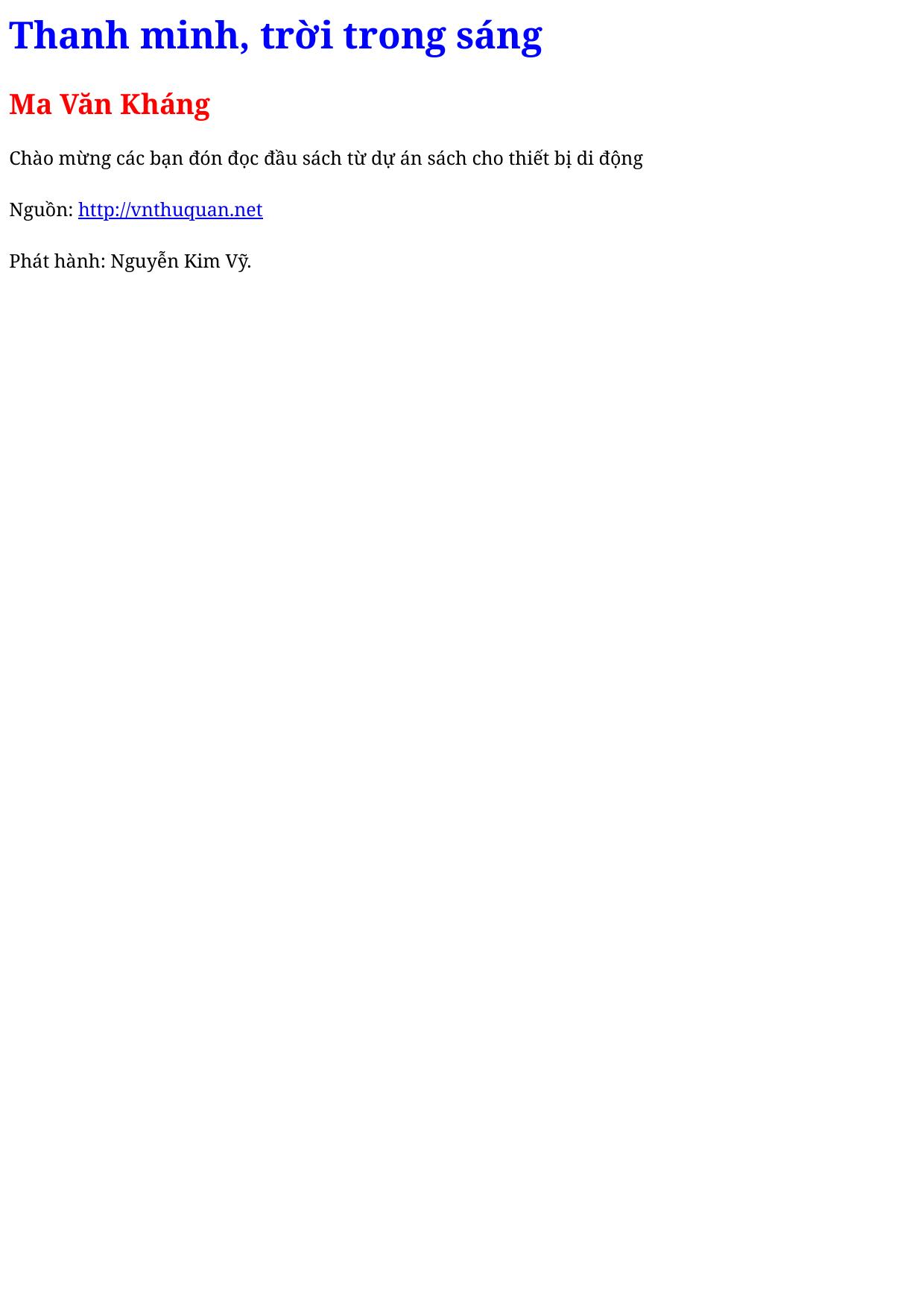 Thanh minh, trời trong sáng