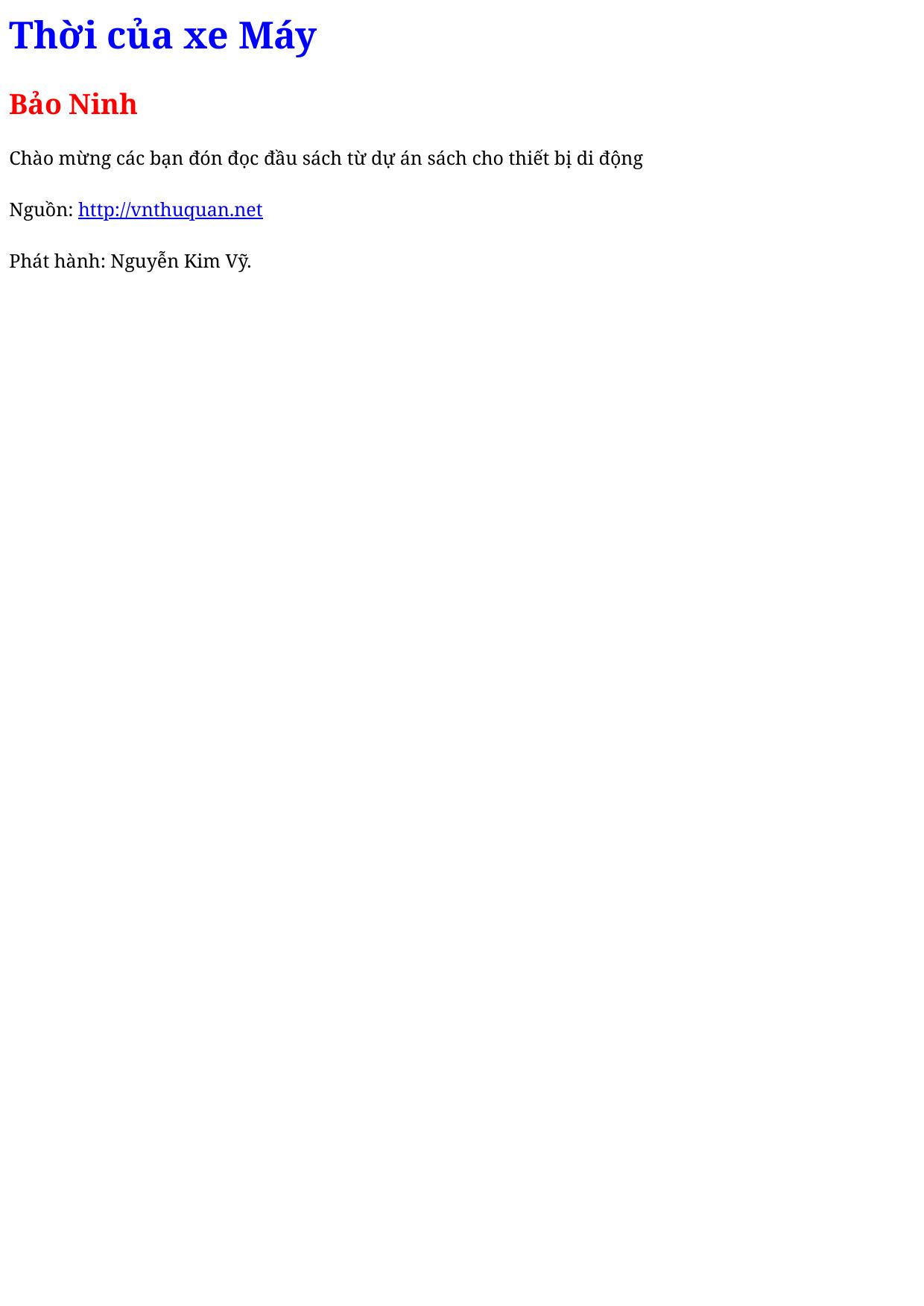 Thời của xe Máy