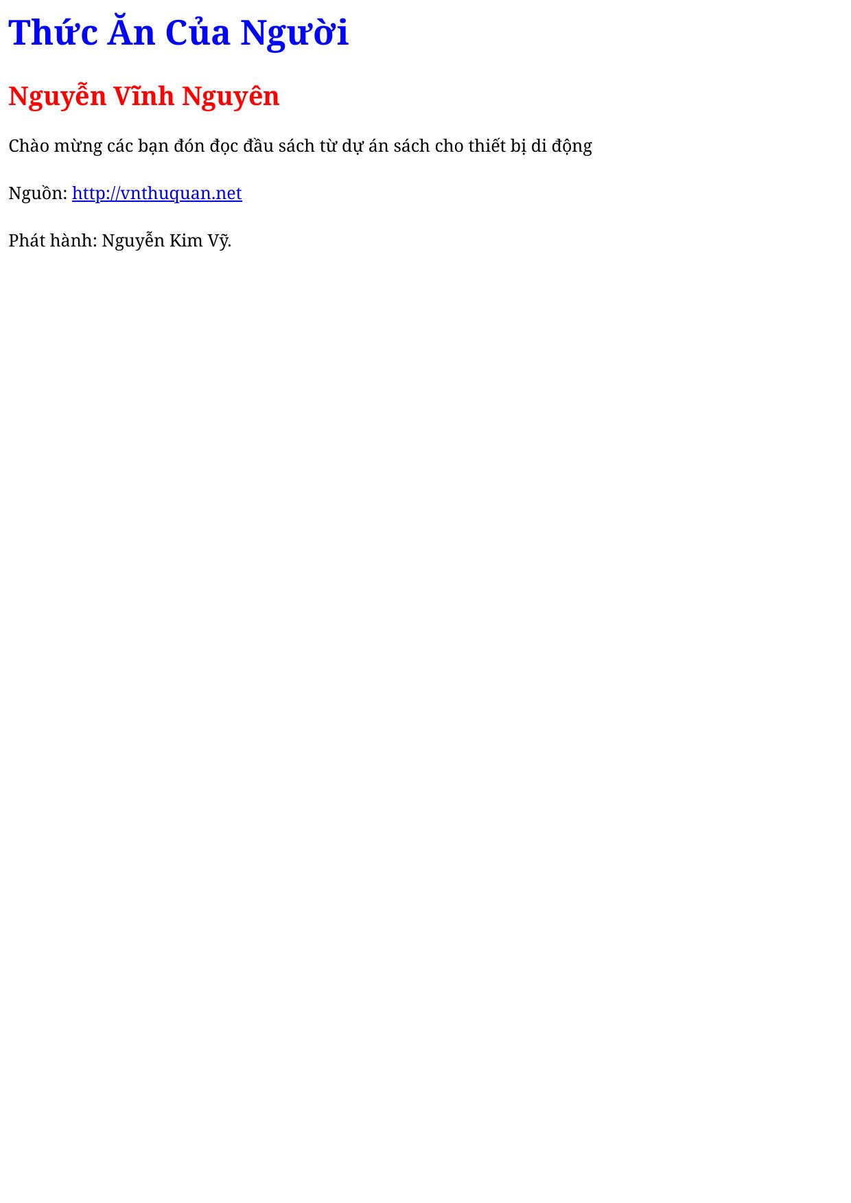 Thức Ăn Của Người