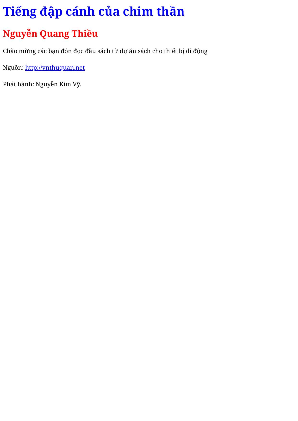 Tiếng đập cánh của chim thần