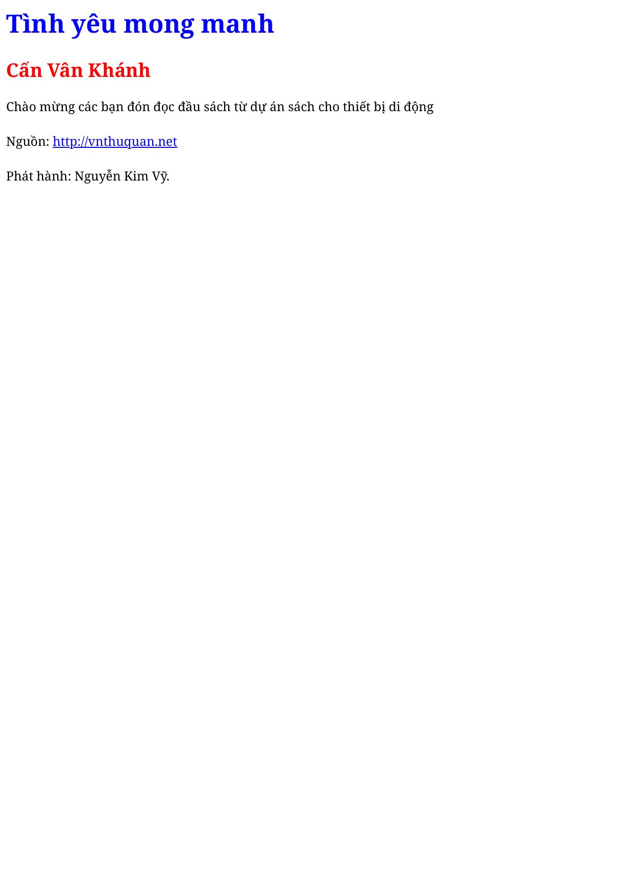 Tình yêu mong manh