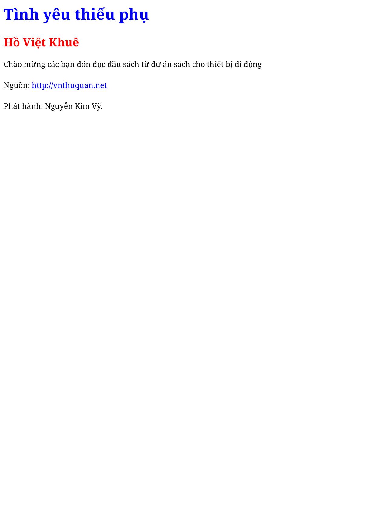 Tình yêu thiếu phụ