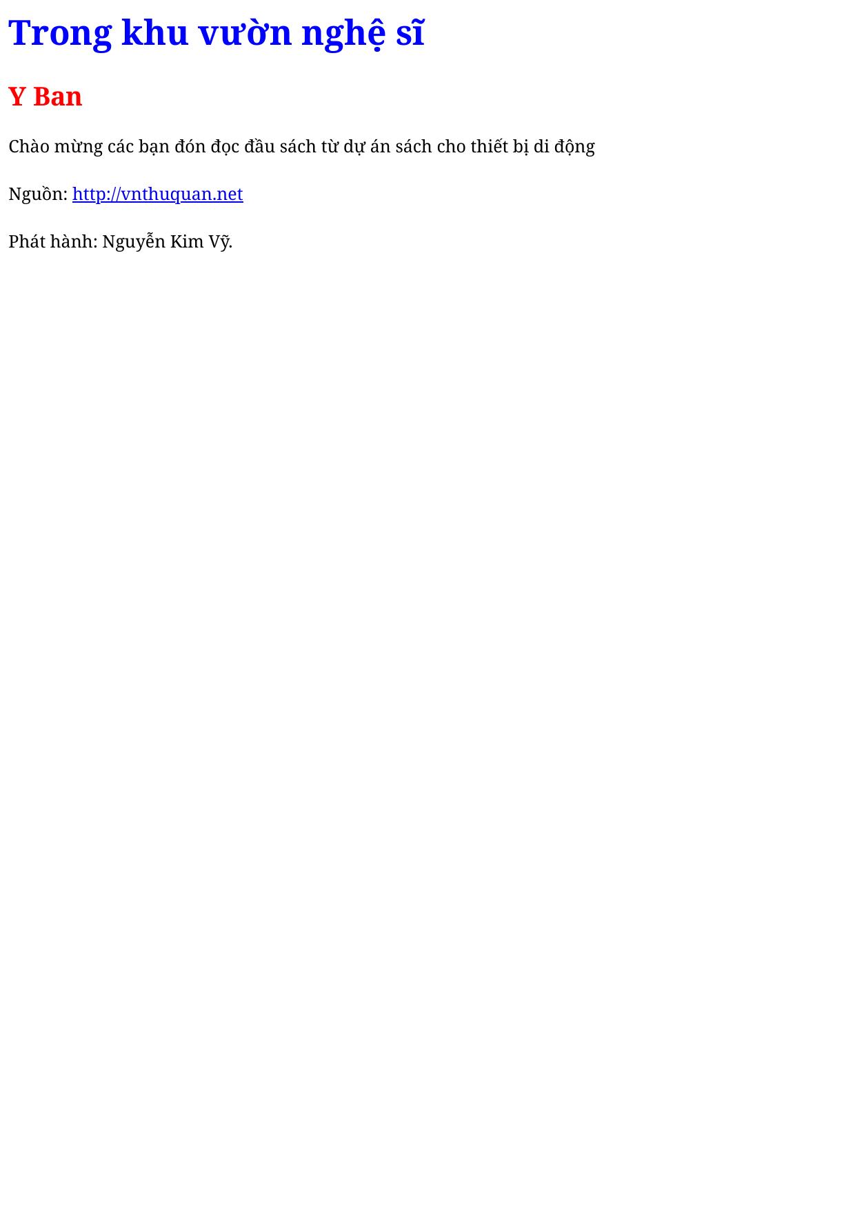 Trong khu vườn nghệ sĩ