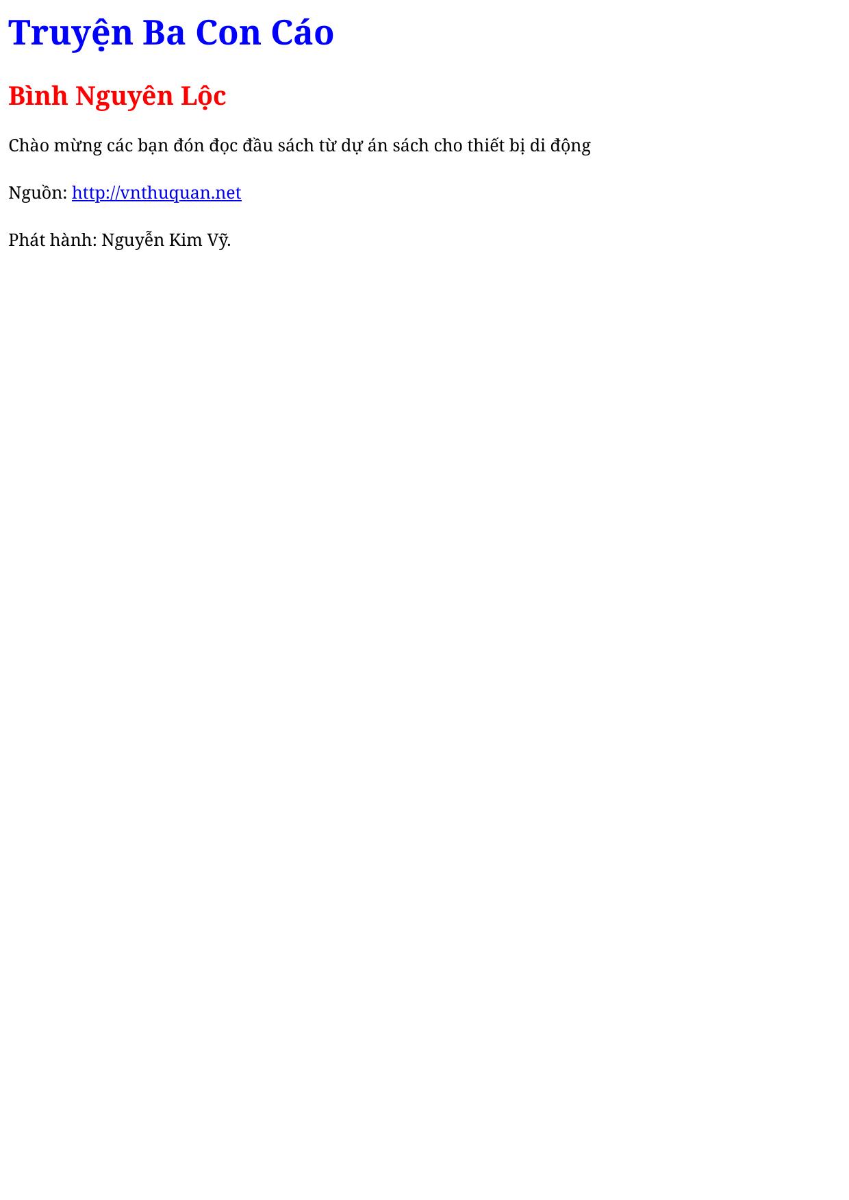 Truyện Ba Con Cáo