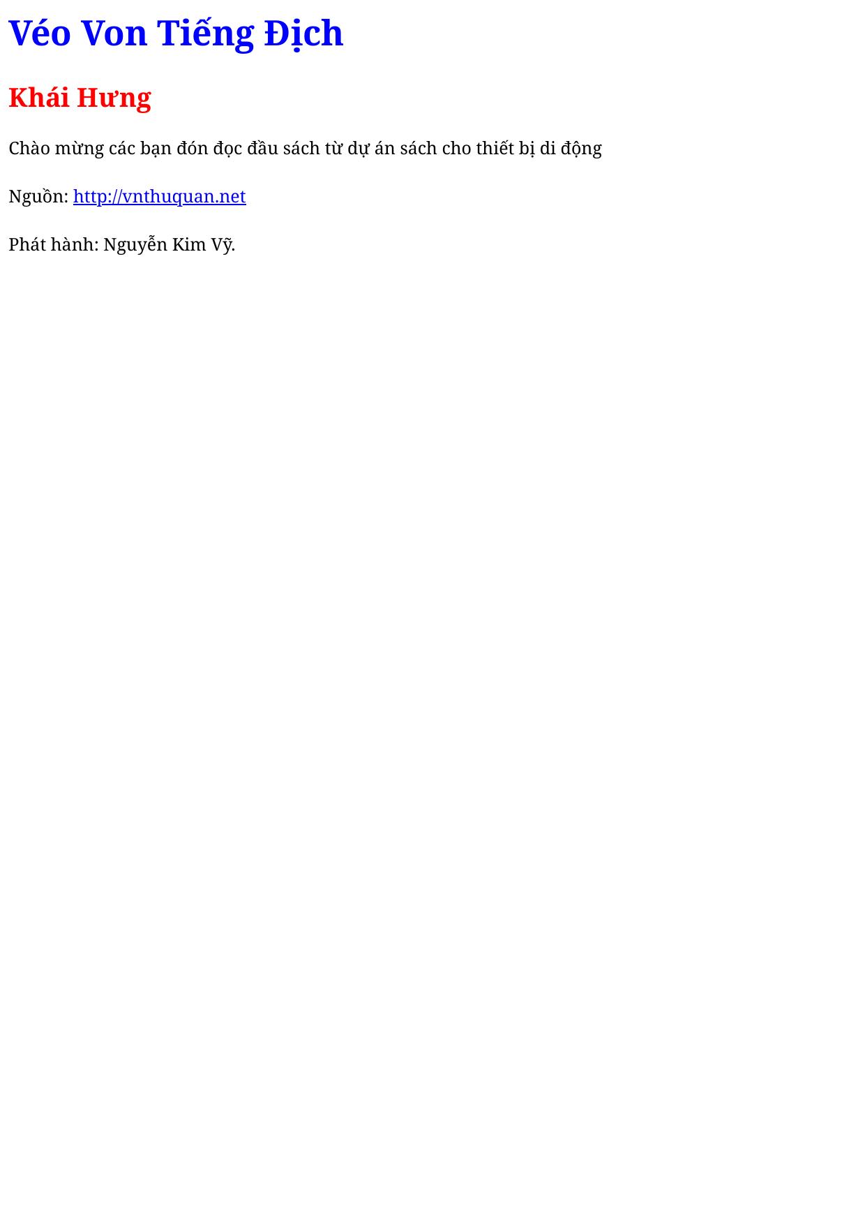 Véo Von Tiếng Địch