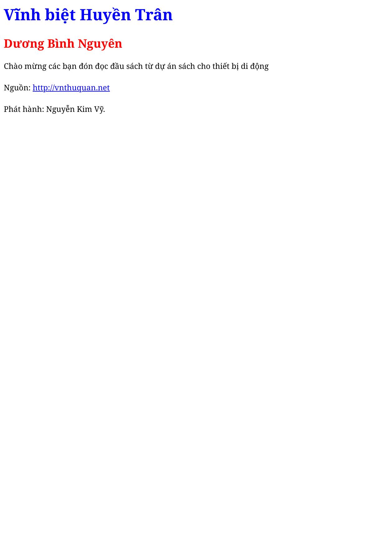 Vĩnh biệt Huyền Trân