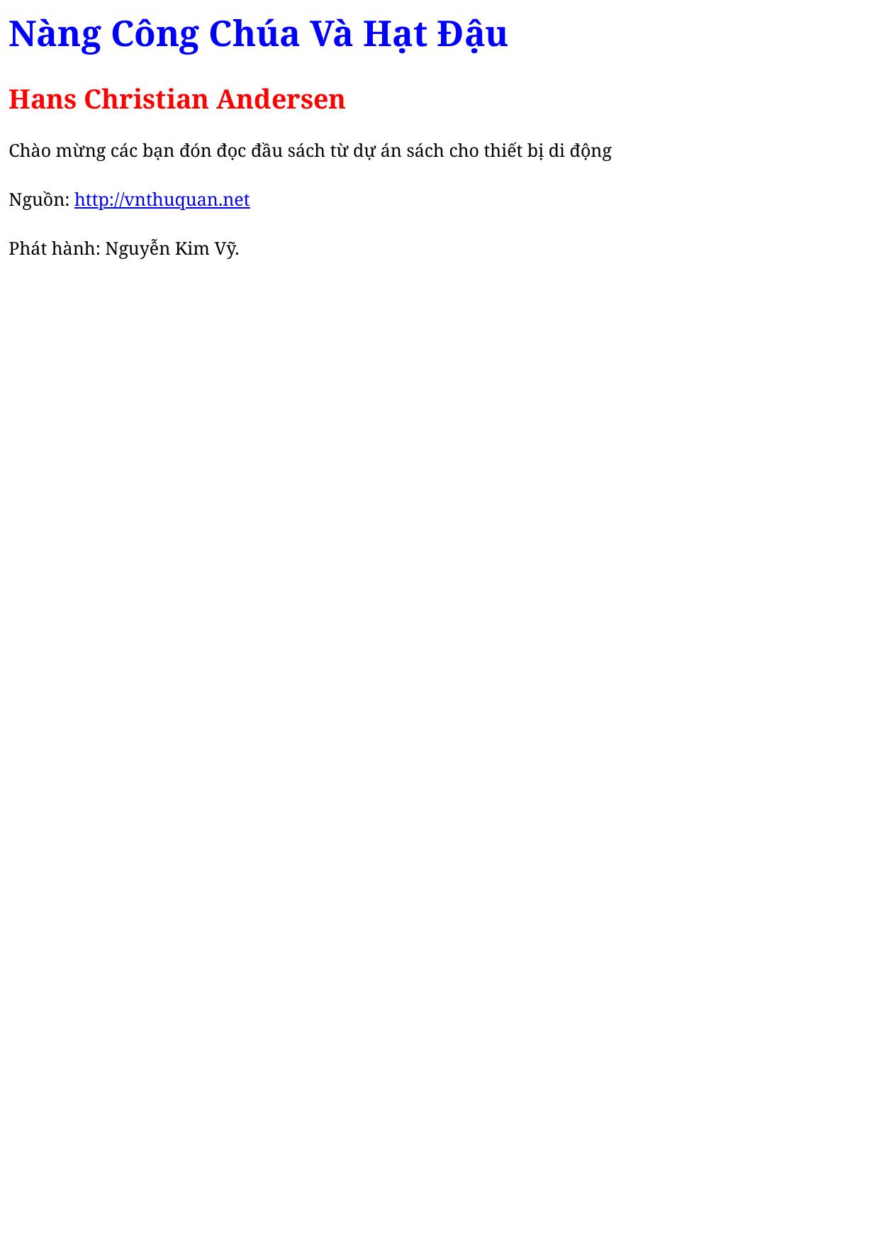 Nàng Công Chúa Và Hạt Đậu