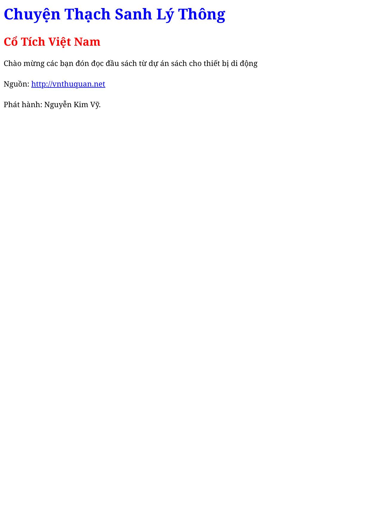 Chuyện Thạch Sanh Lý Thông