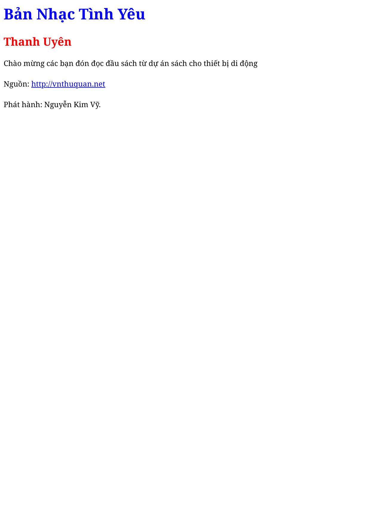 Bản Nhạc Tình Yêu