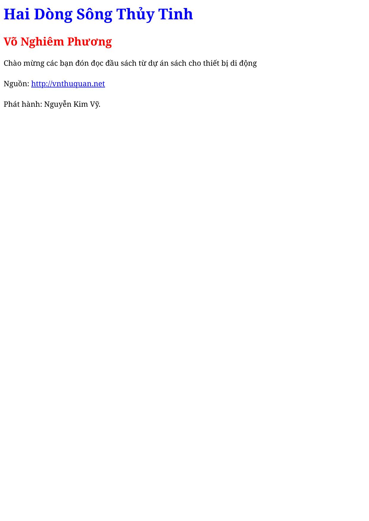 Hai Dòng Sông Thủy Tinh