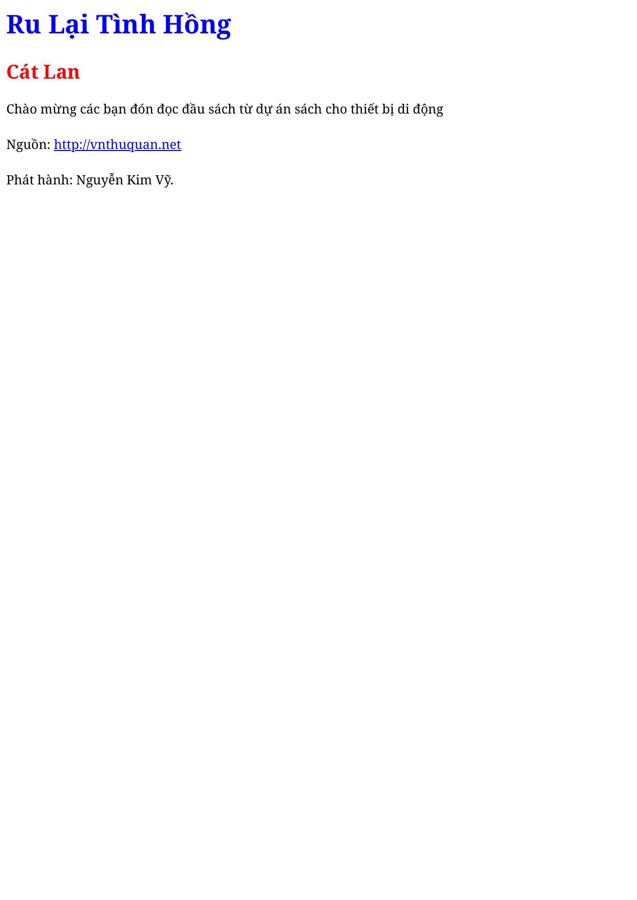 Ru Lại Tình Hồng