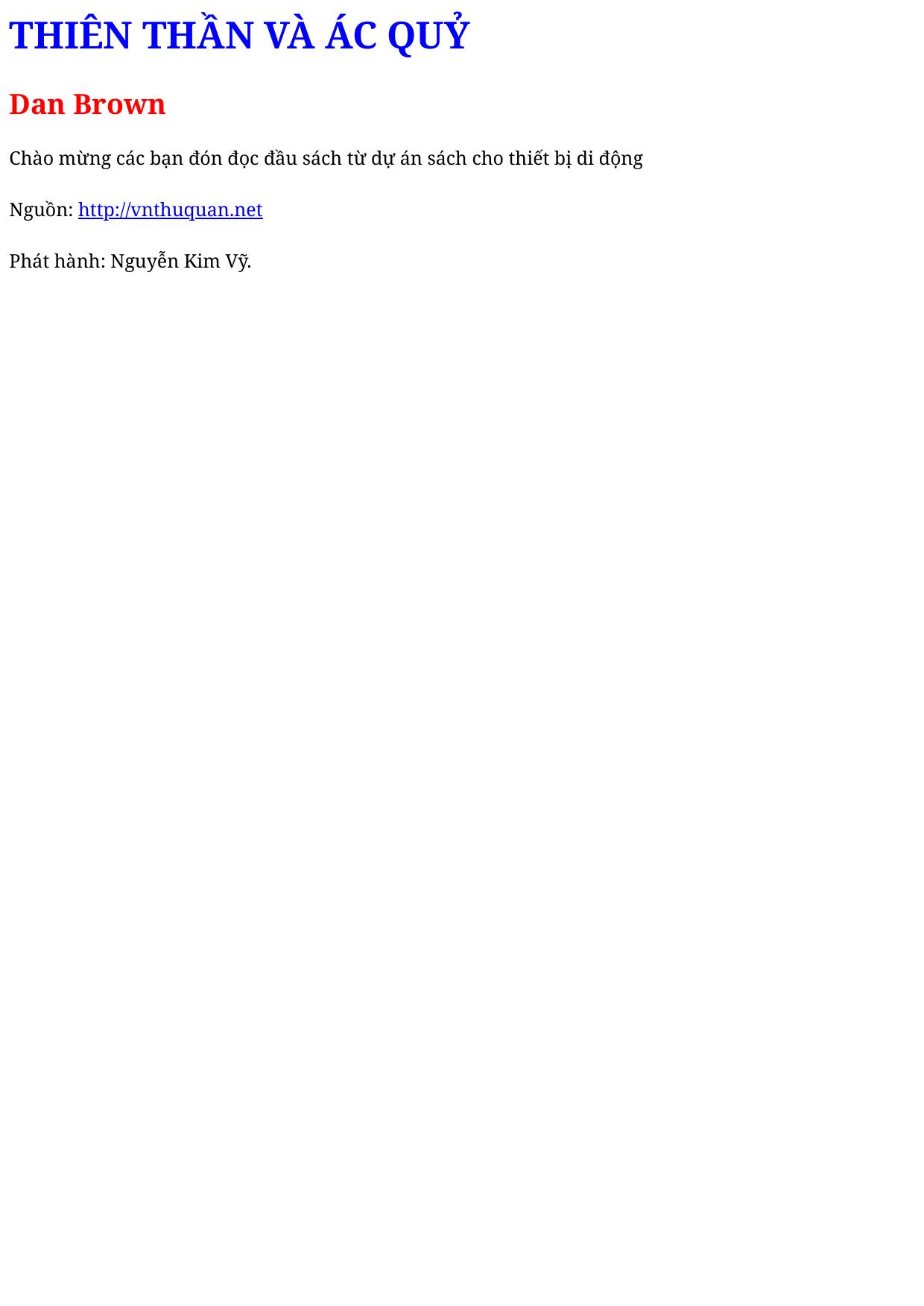 THIÊN THẦN VÀ ÁC QUỶ