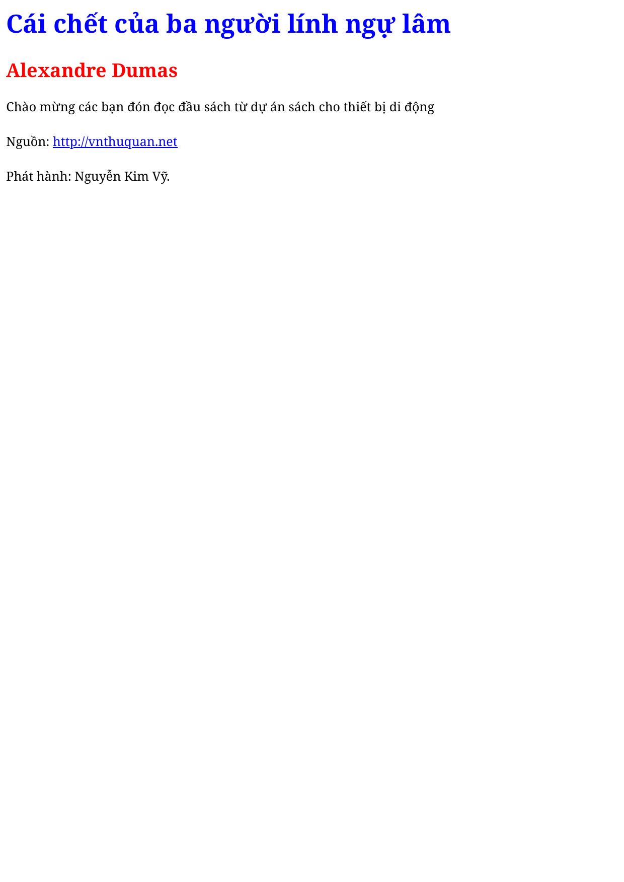 Cái chết của ba người lính ngự lâm