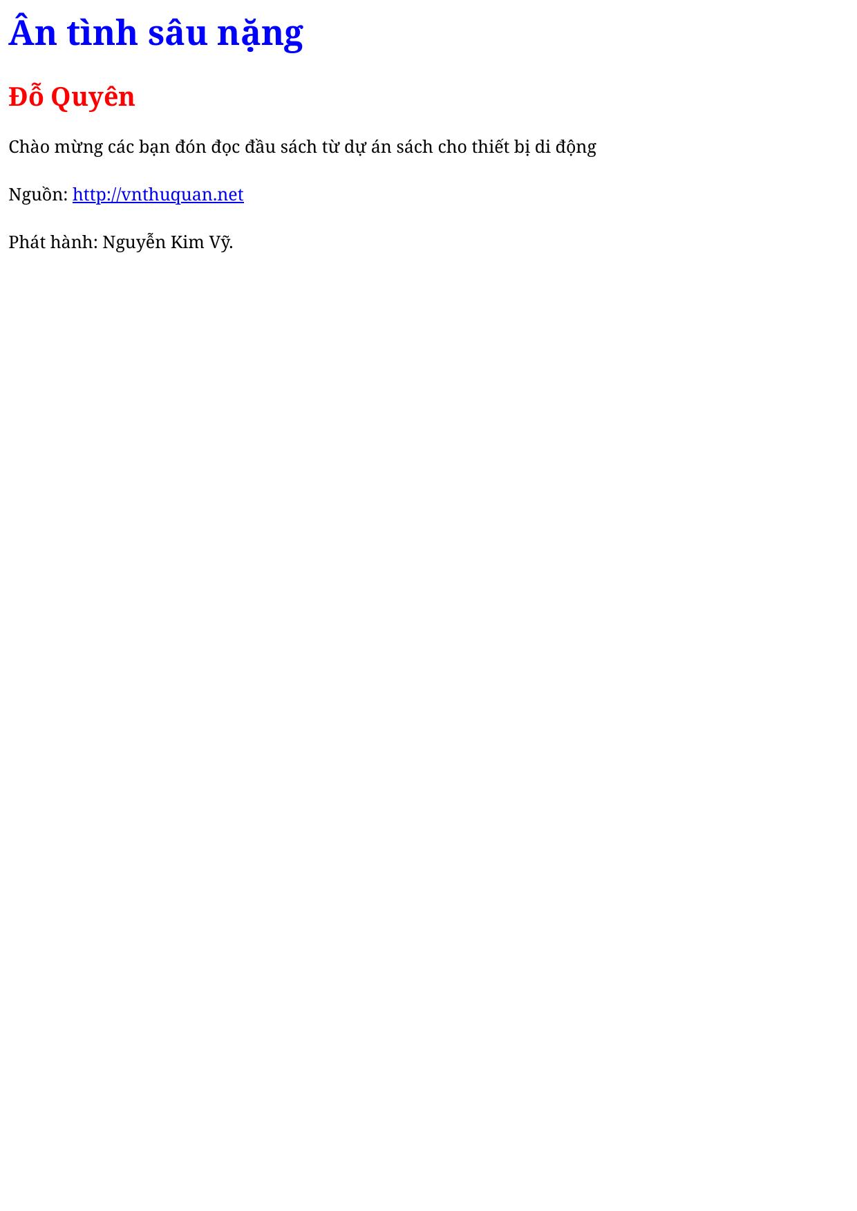 Ân tình sâu nặng