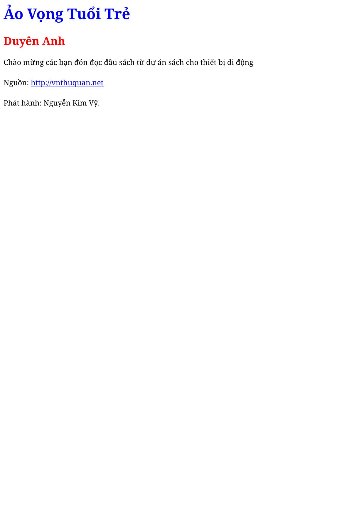 Ảo Vọng Tuổi Trẻ